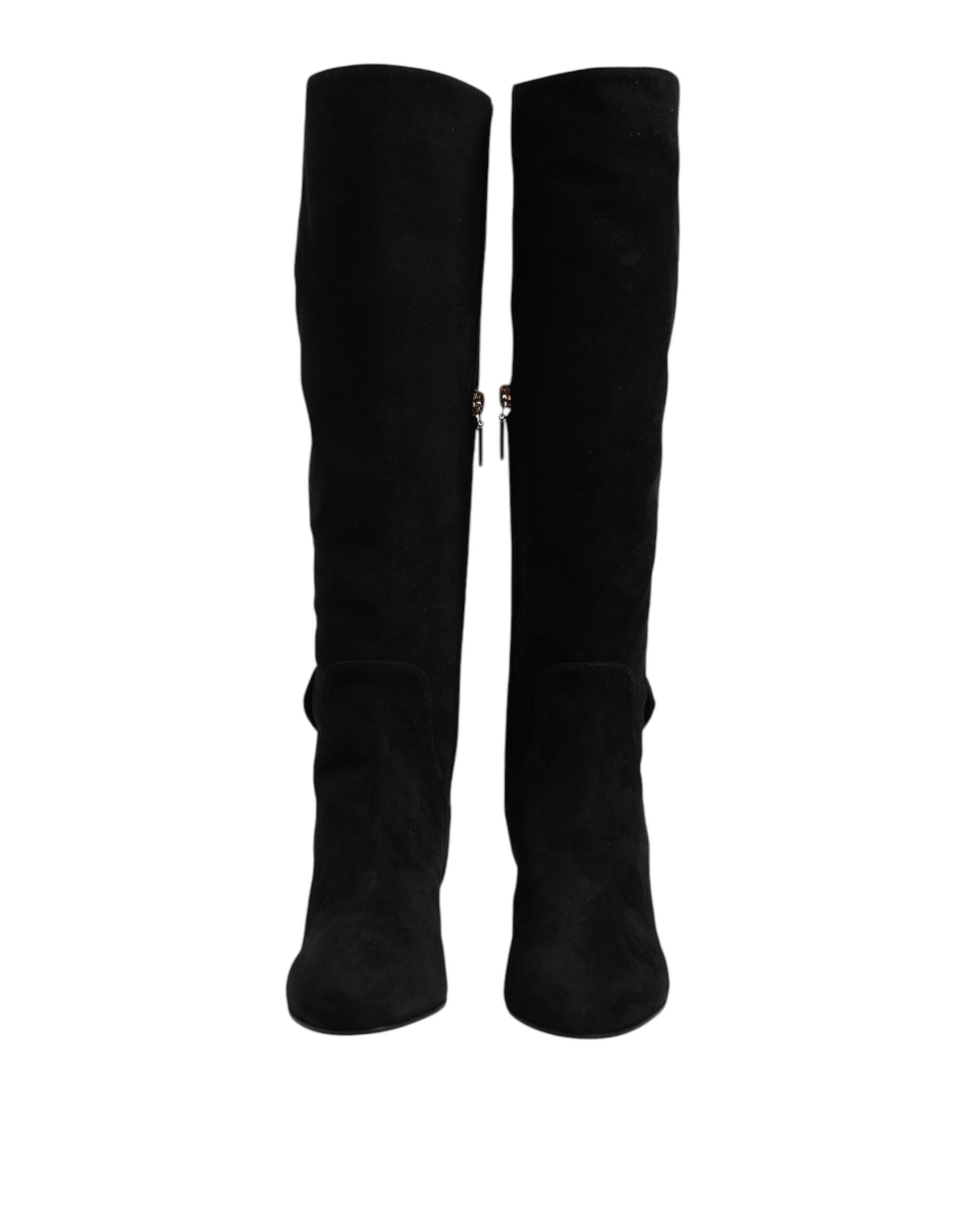 Dolce & Gabbana Black Suede Leather Knee High Boots Shoes - Image 2