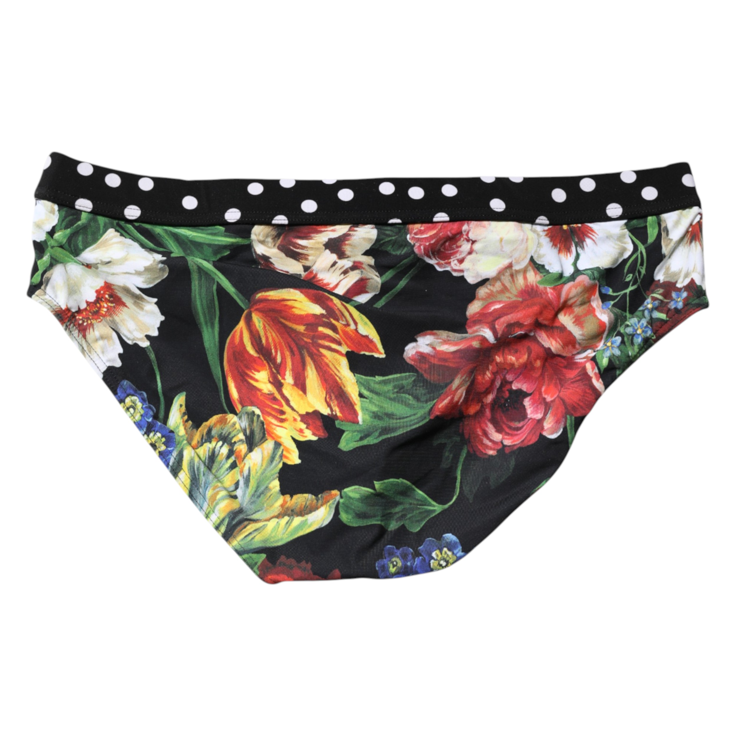 Dolce & Gabbana Black Floral Logo Beachwear Men Brief Swimwear - Image 5