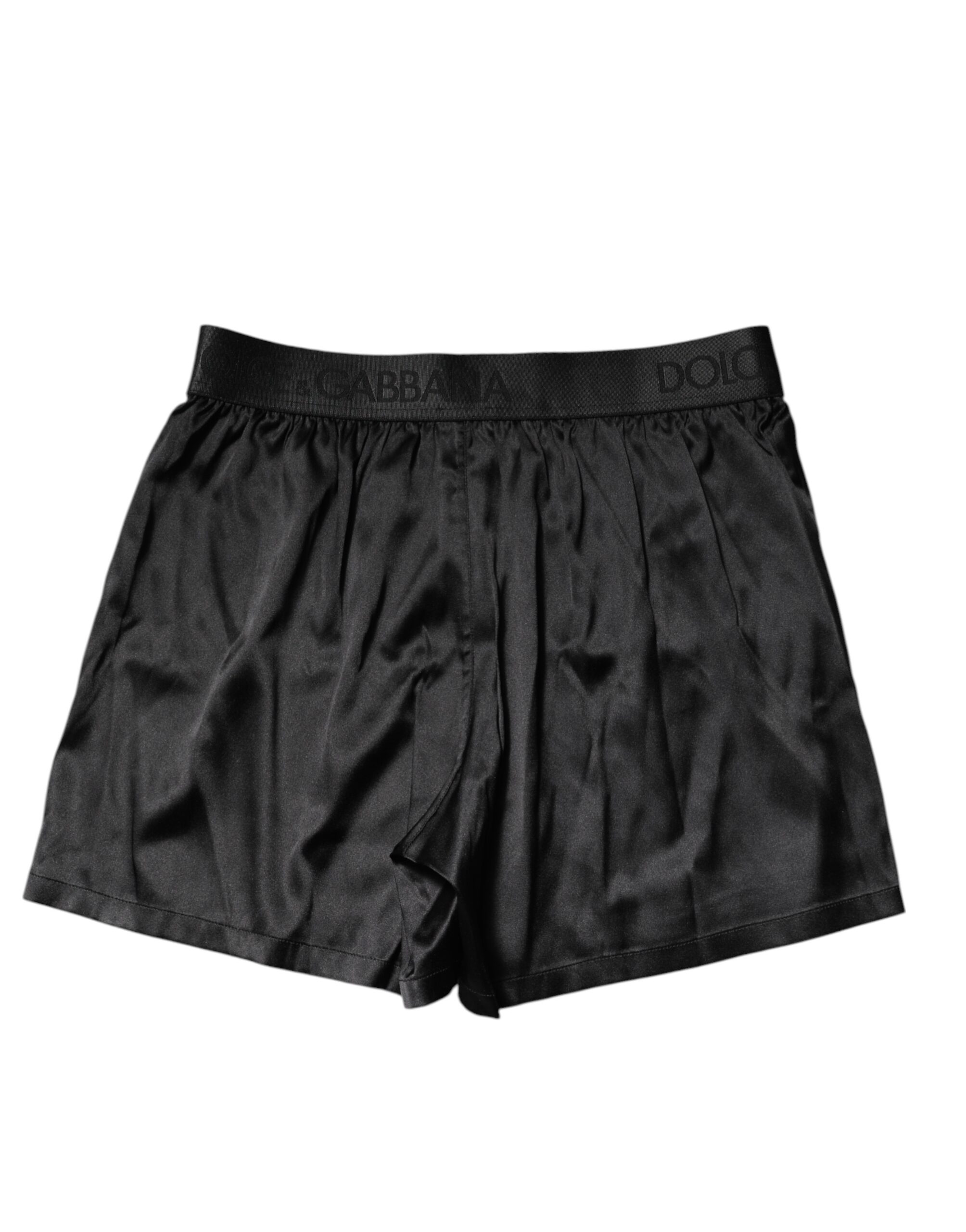 Dolce & Gabbana Black Logo Waist Regular Boxer Shorts Underwear - Image 4