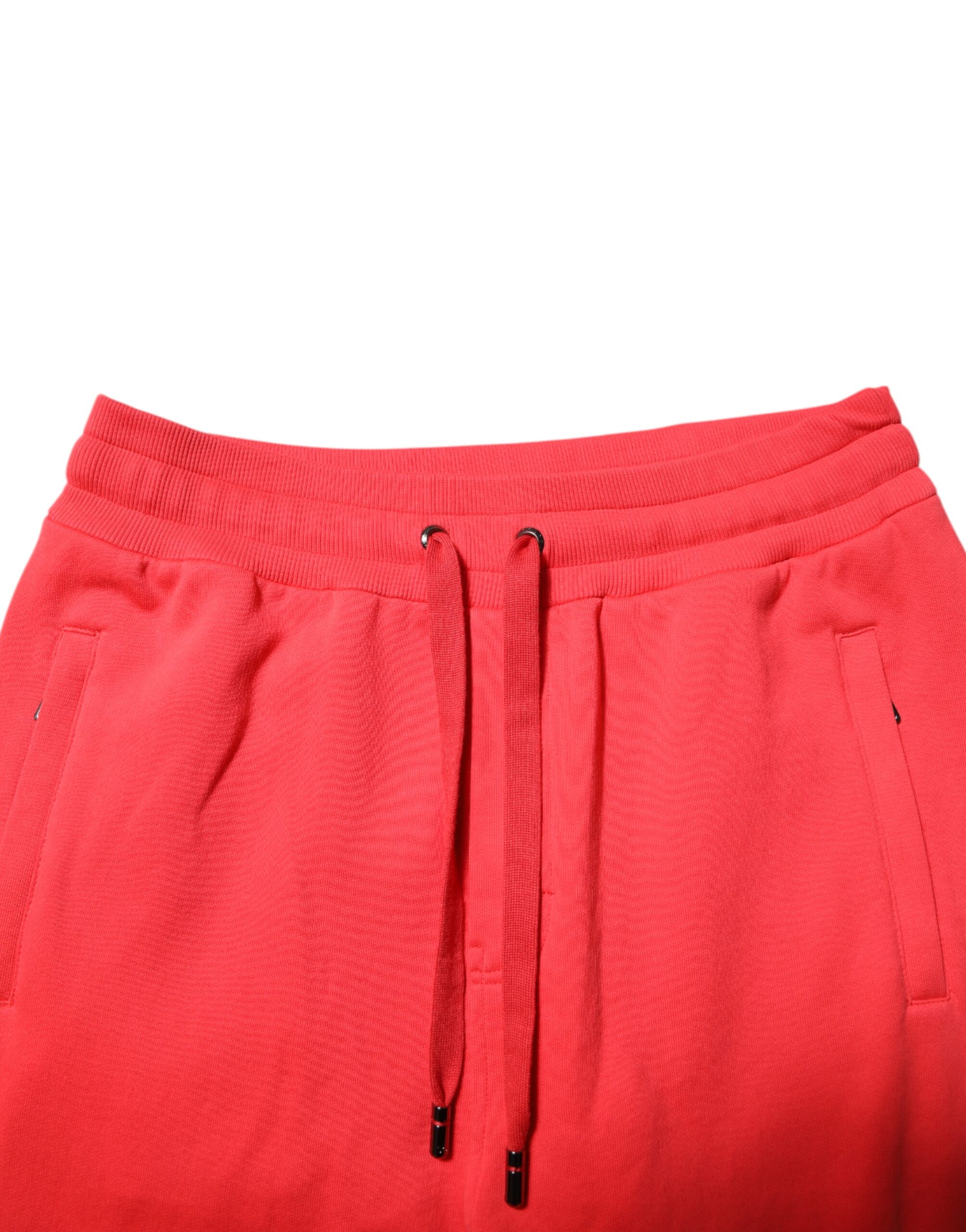 Dolce & Gabbana Red Cotton Men Jogger Sweatpants Pants - Image 5