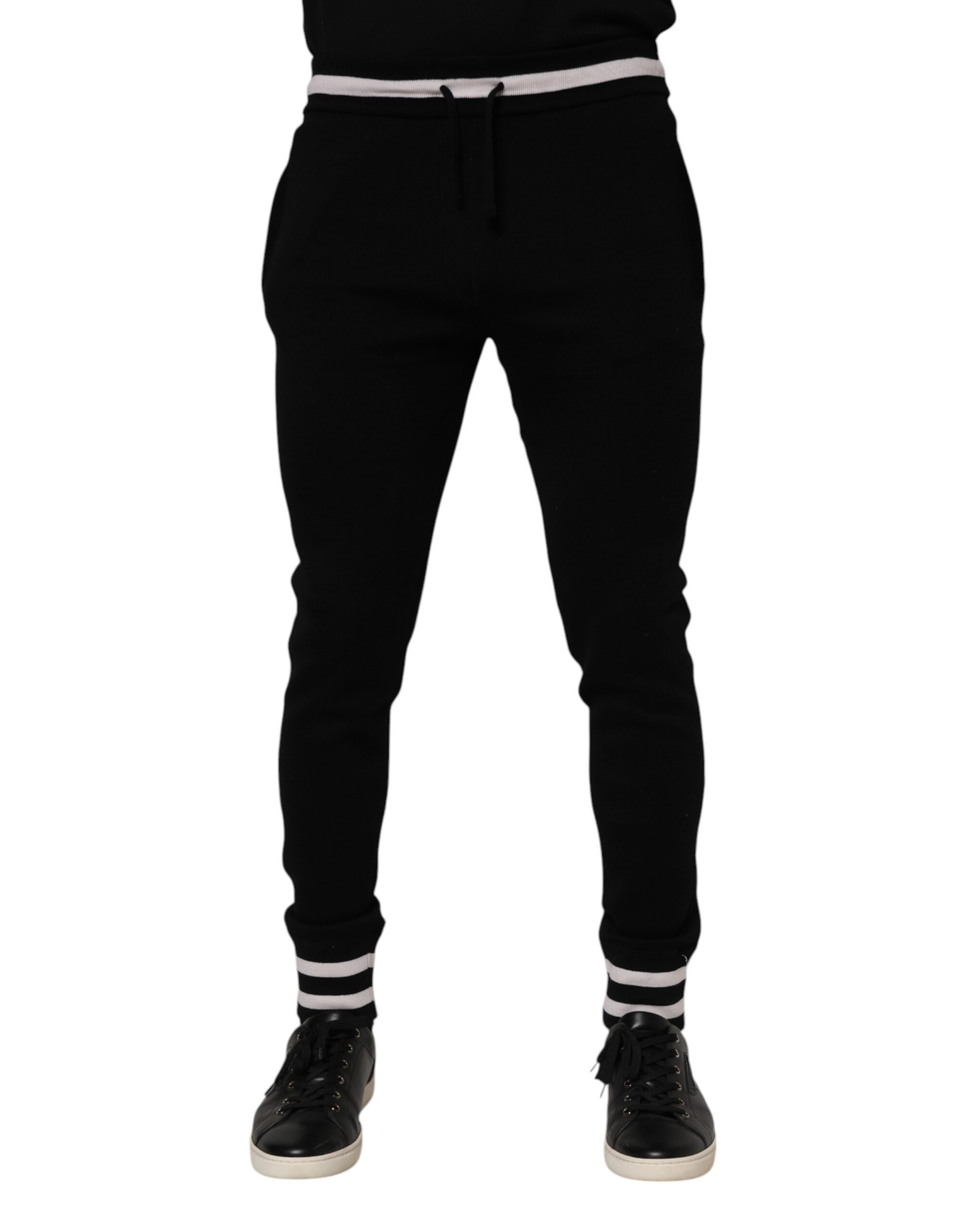 Dolce & Gabbana Black Cotton Men Jogger Sweatpants Pants - Image 2