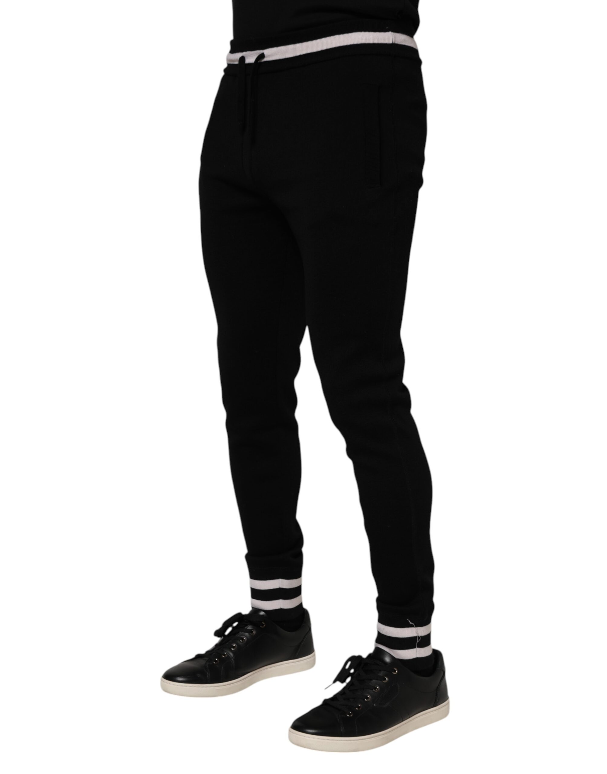 Dolce & Gabbana Black Cotton Men Jogger Sweatpants Pants - Image 3
