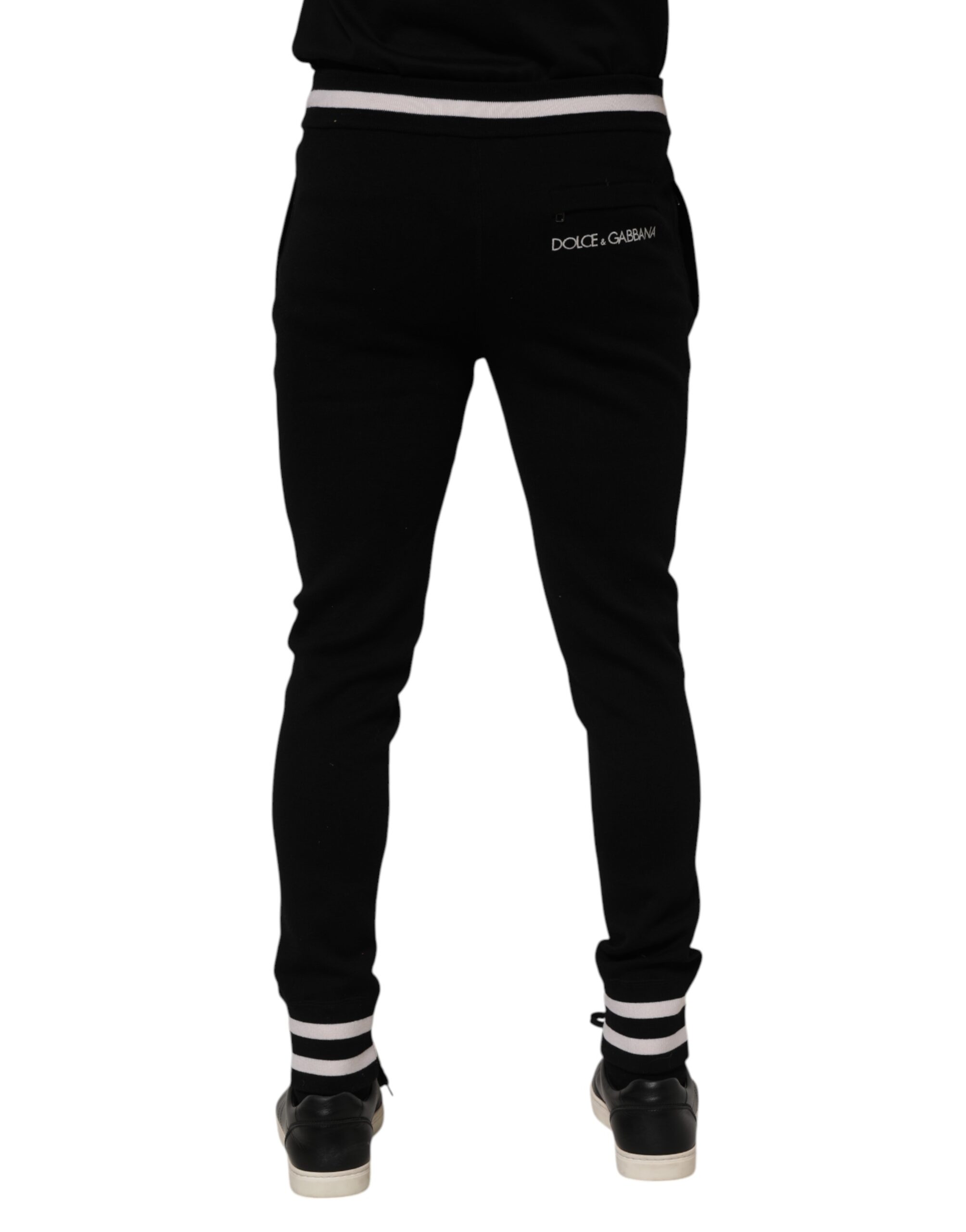 Dolce & Gabbana Black Cotton Men Jogger Sweatpants Pants - Image 4