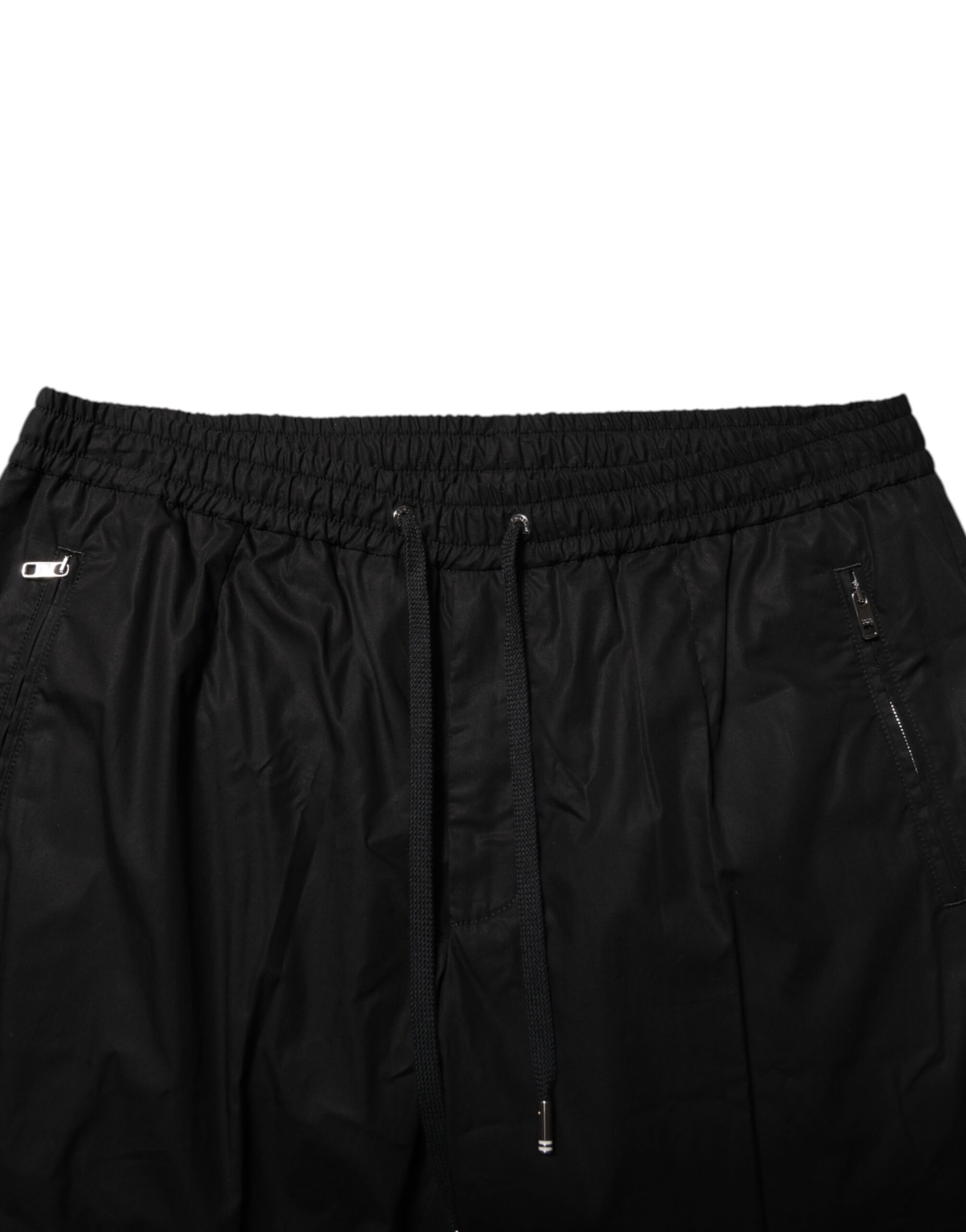 Dolce & Gabbana Black Cotton Logo Tape Men Jogger Pants - Image 5