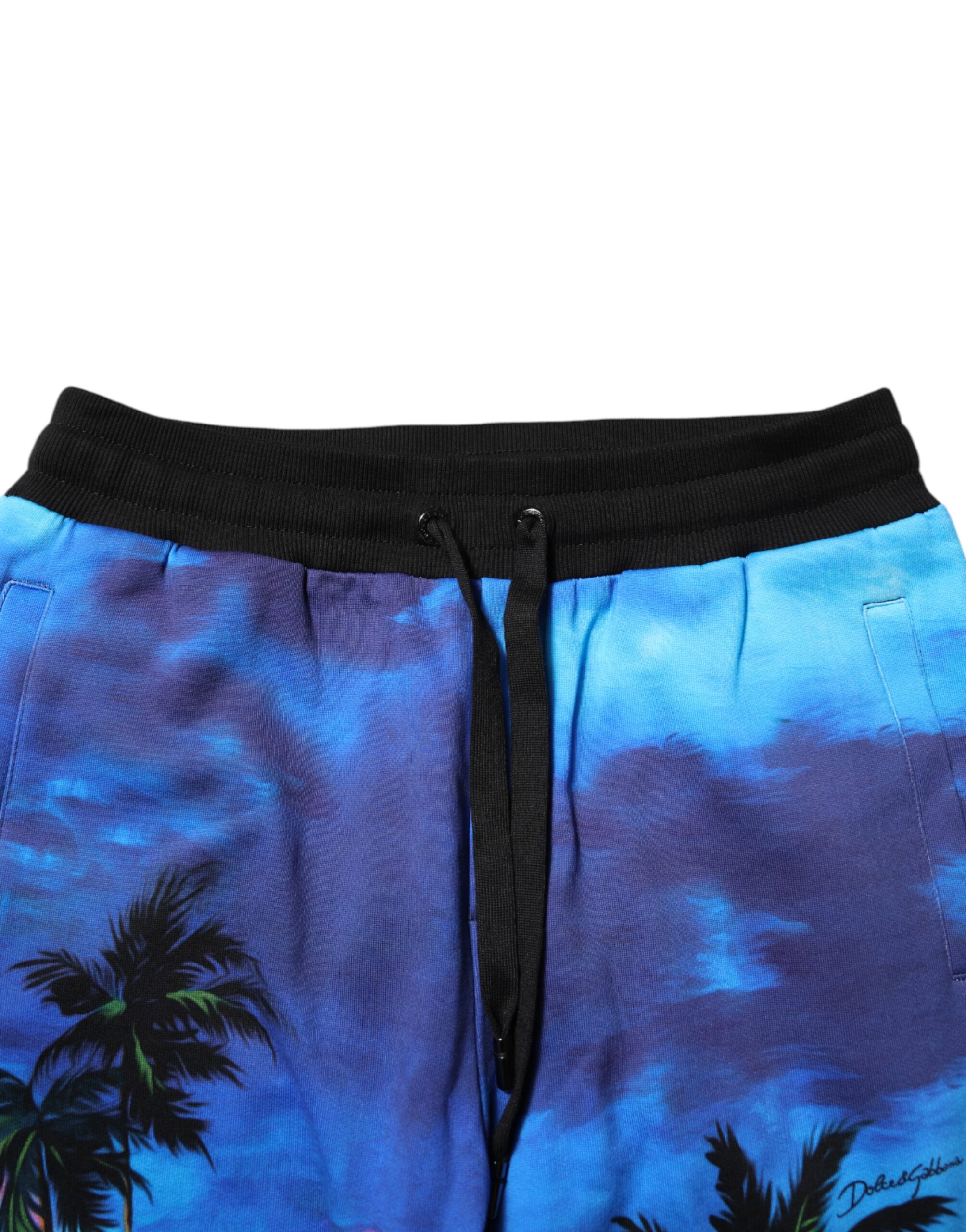Dolce & Gabbana Blue Hawaiian Print Jogger Sweatpants Pants - Image 5