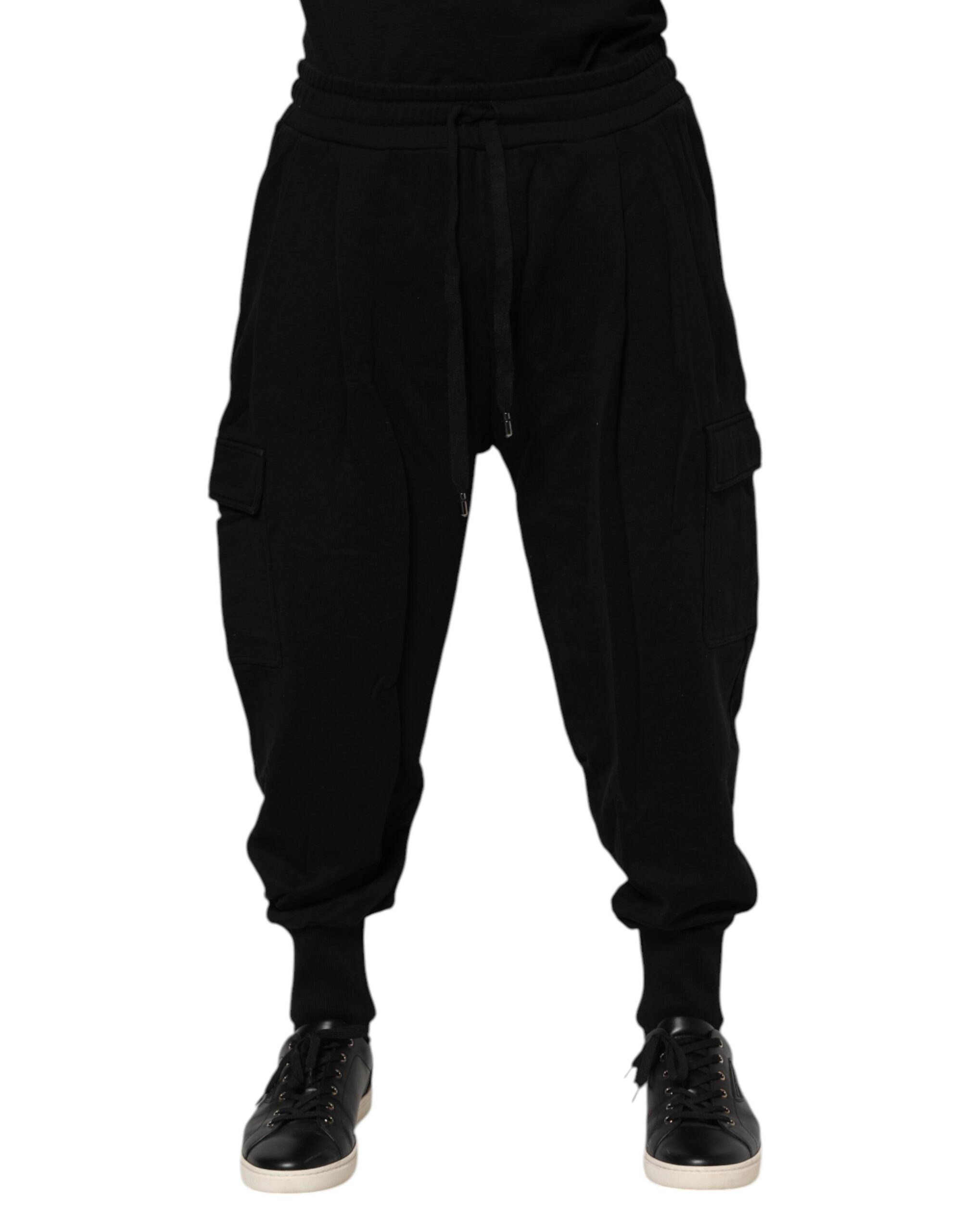 Dolce & Gabbana Black Cotton Logo Jogger Sweatpants Pants - Image 2