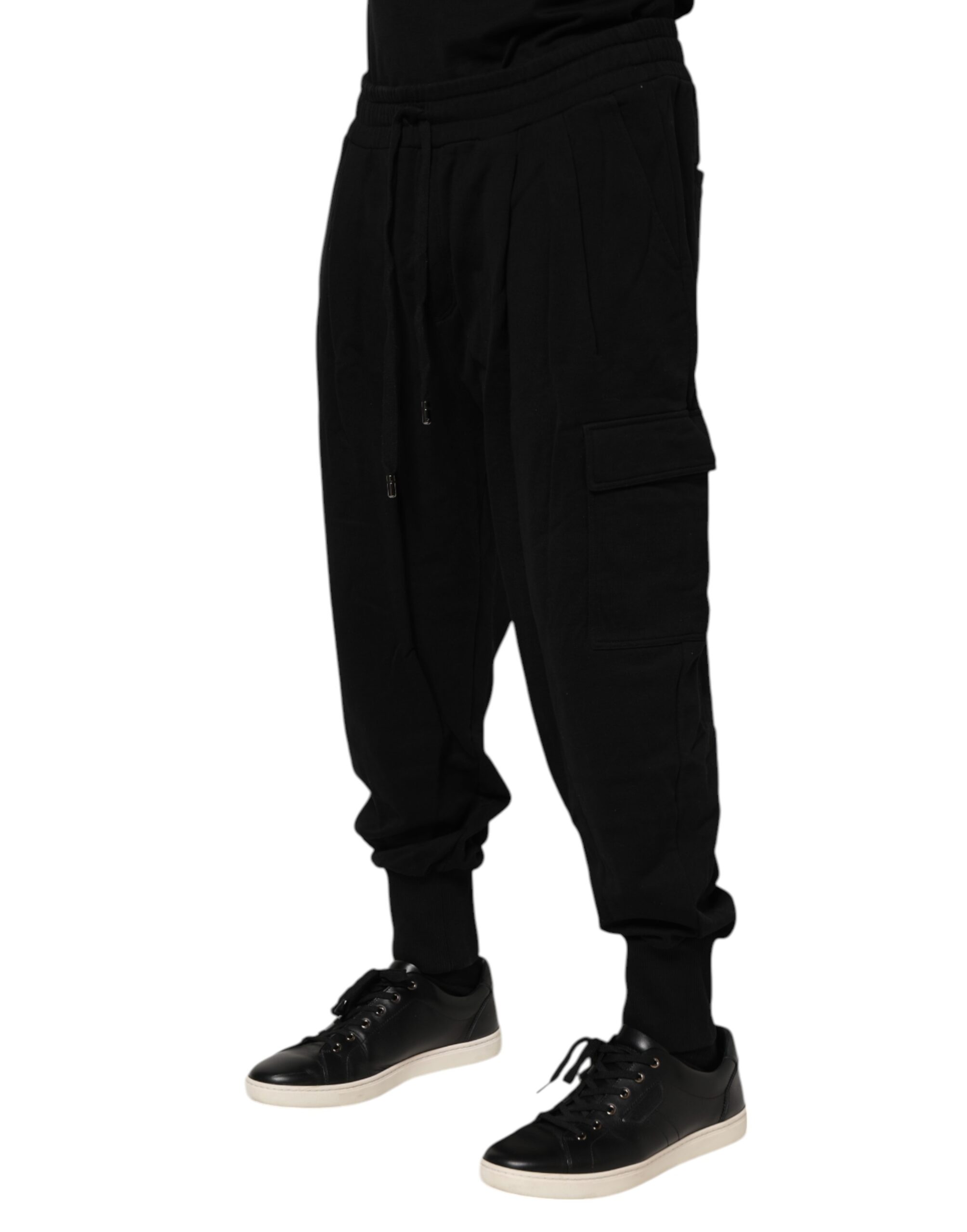 Dolce & Gabbana Black Cotton Logo Jogger Sweatpants Pants - Image 3