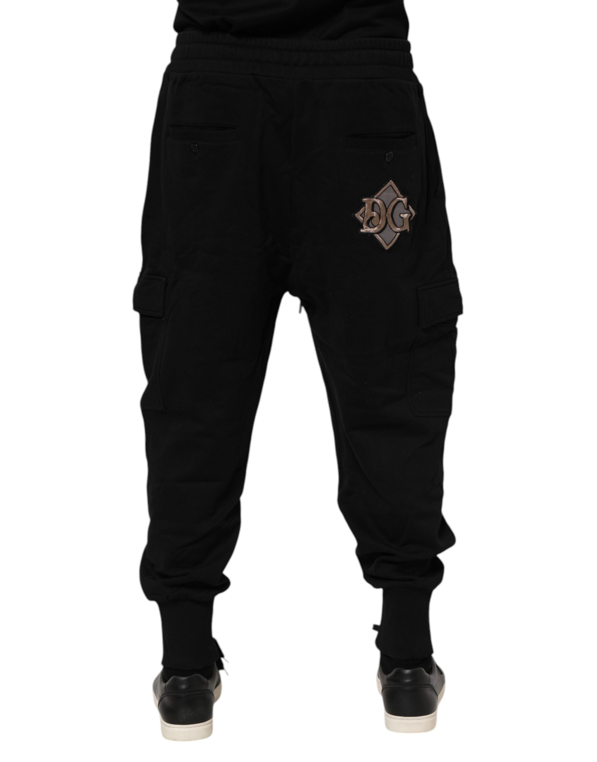 Dolce & Gabbana Black Cotton Logo Jogger Sweatpants Pants - Image 4