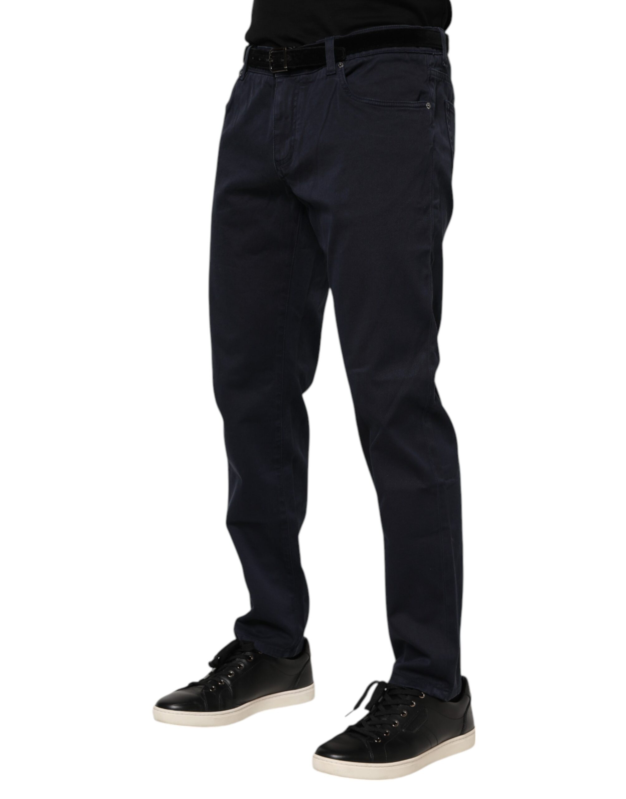 Dolce & Gabbana Blue Cotton Tapered Denim Jeans - Image 3
