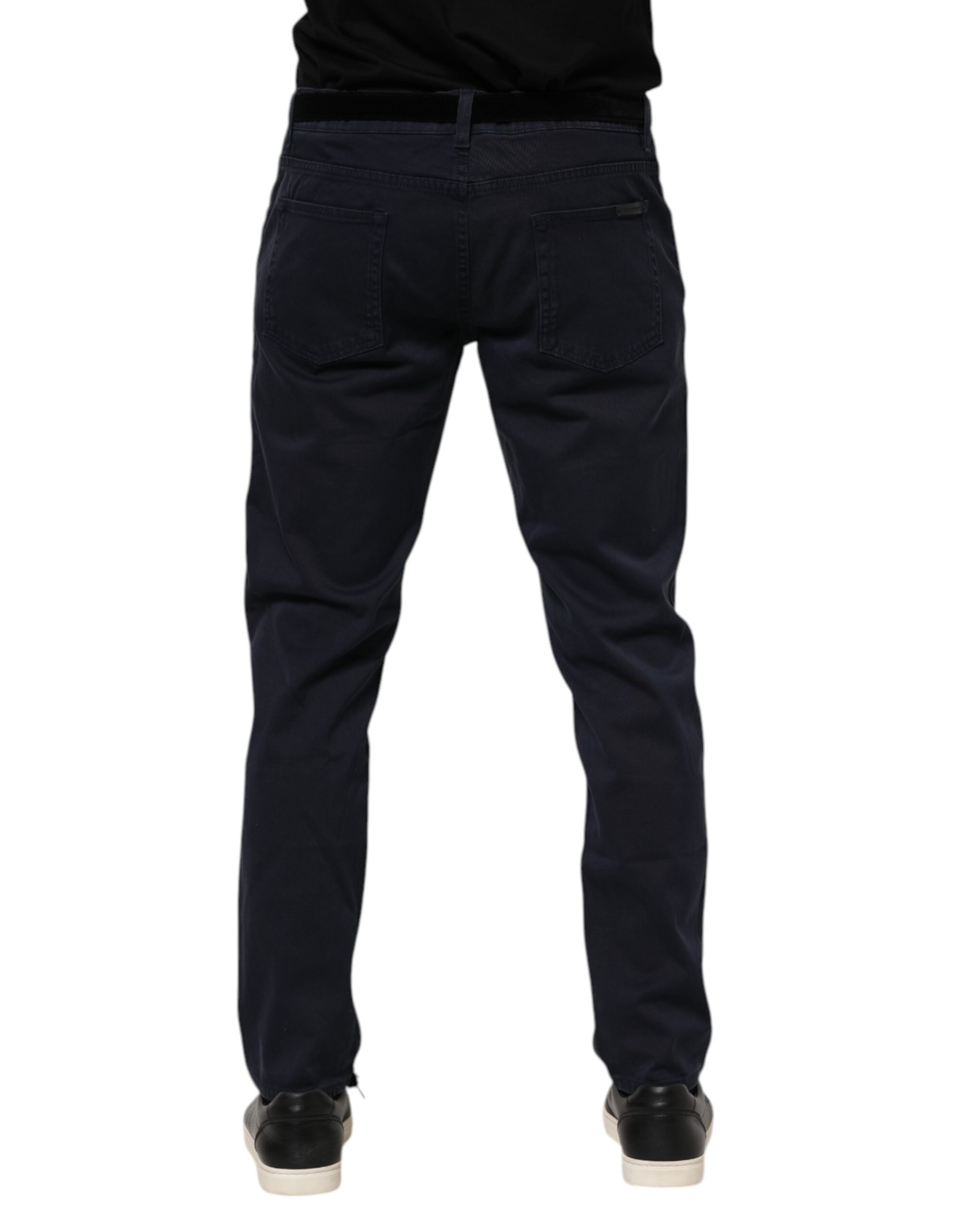 Dolce & Gabbana Blue Cotton Tapered Denim Jeans - Image 4