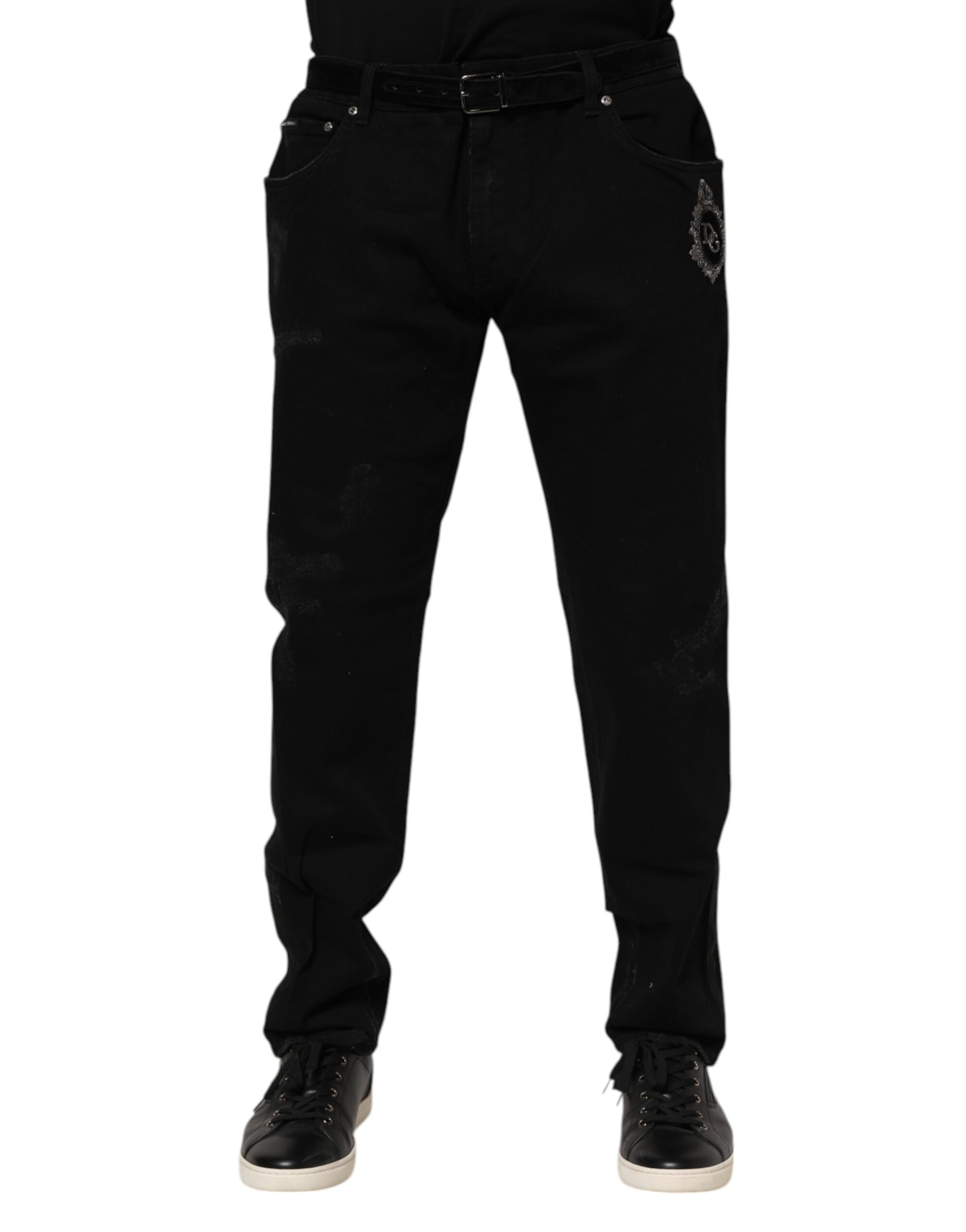 Dolce & Gabbana Black Cotton Skinny Men Denim Jeans - Image 2