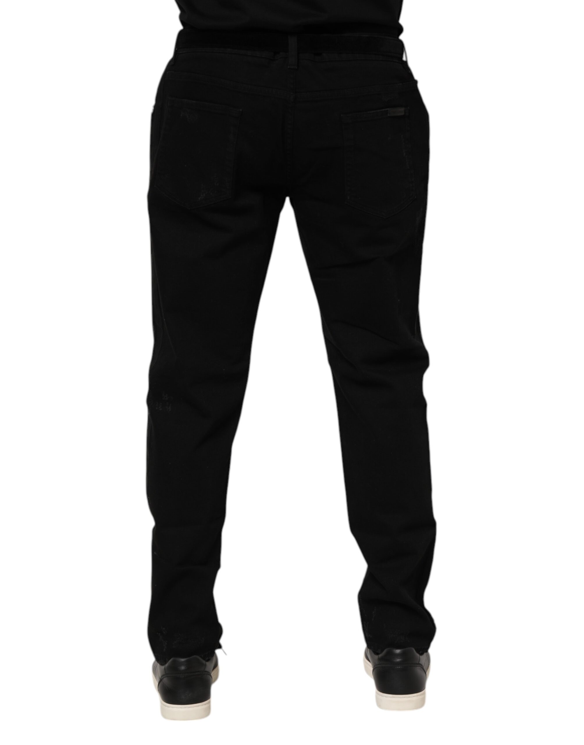 Dolce & Gabbana Black Cotton Skinny Men Denim Jeans - Image 4