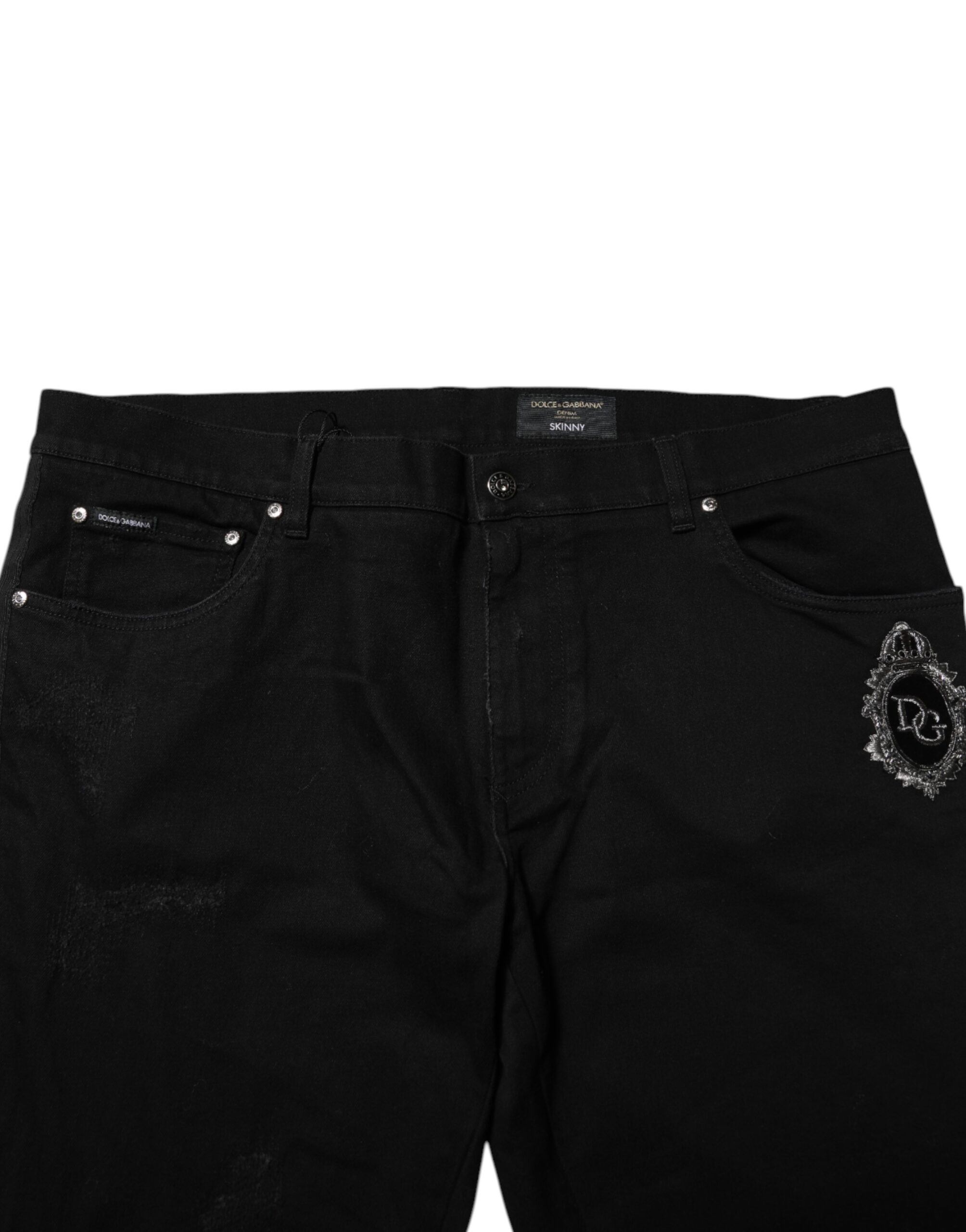 Dolce & Gabbana Black Cotton Skinny Men Denim Jeans - Image 5