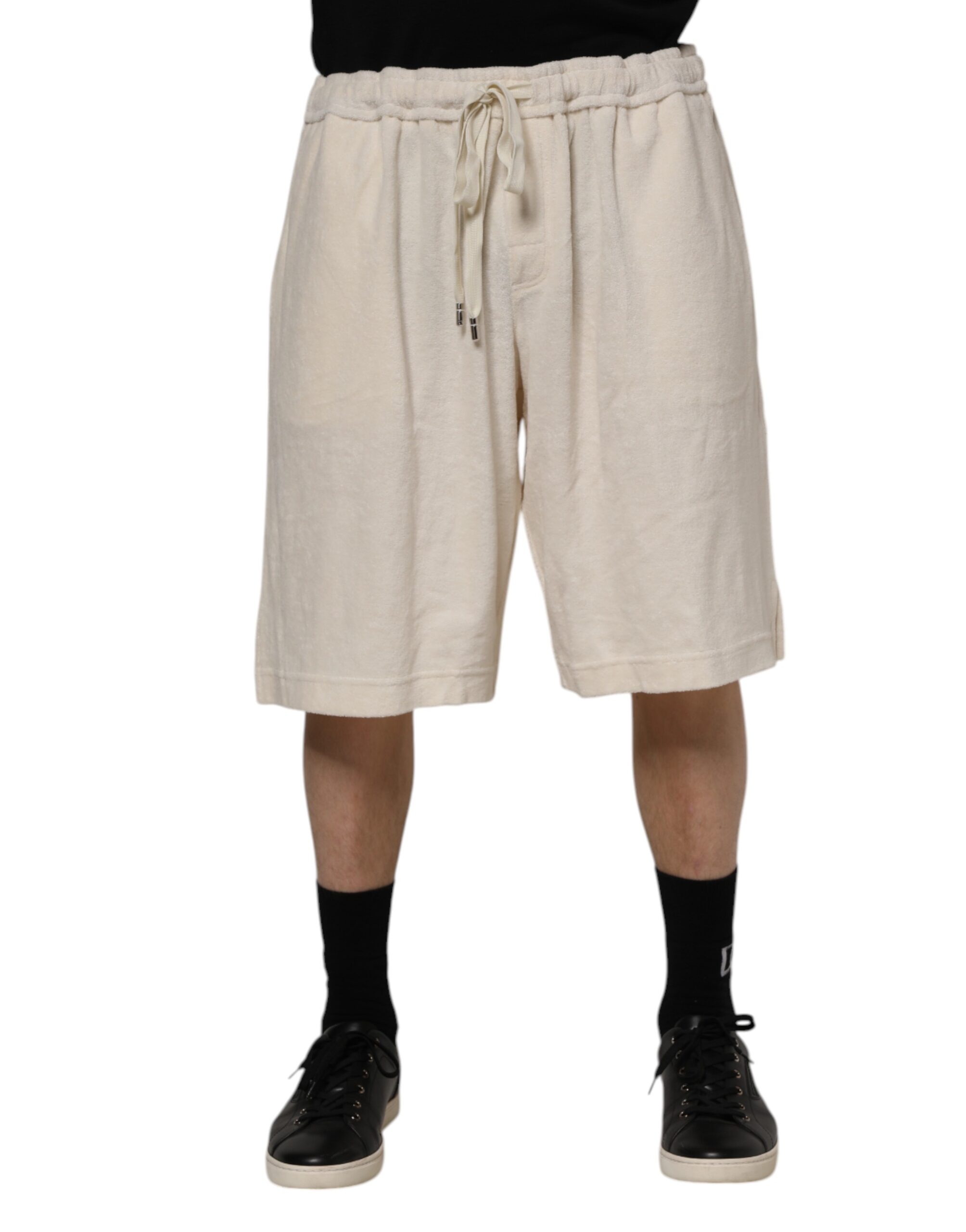 Dolce & Gabbana Ivory Cotton Men Bermuda Sweatshorts Shorts - Image 2