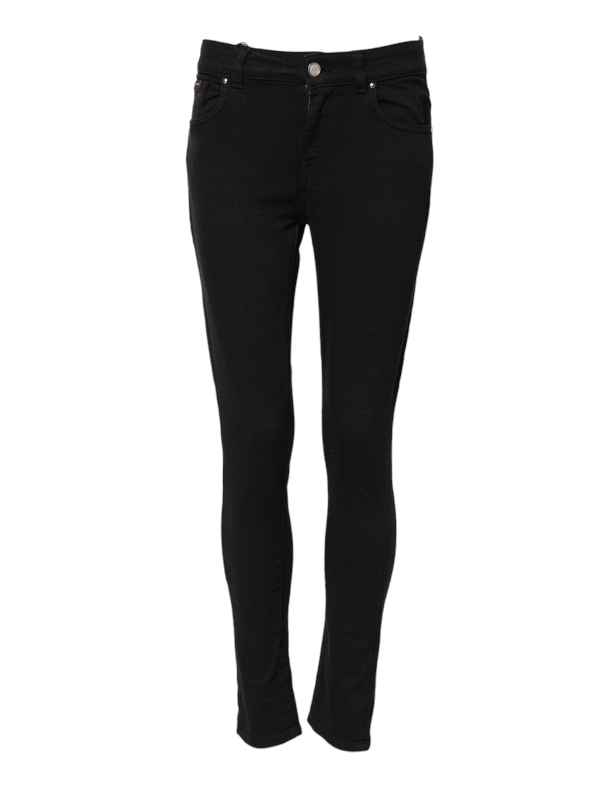 Dolce & Gabbana Black Cotton Skinny Mid Waist Denim Jeans - Image 2