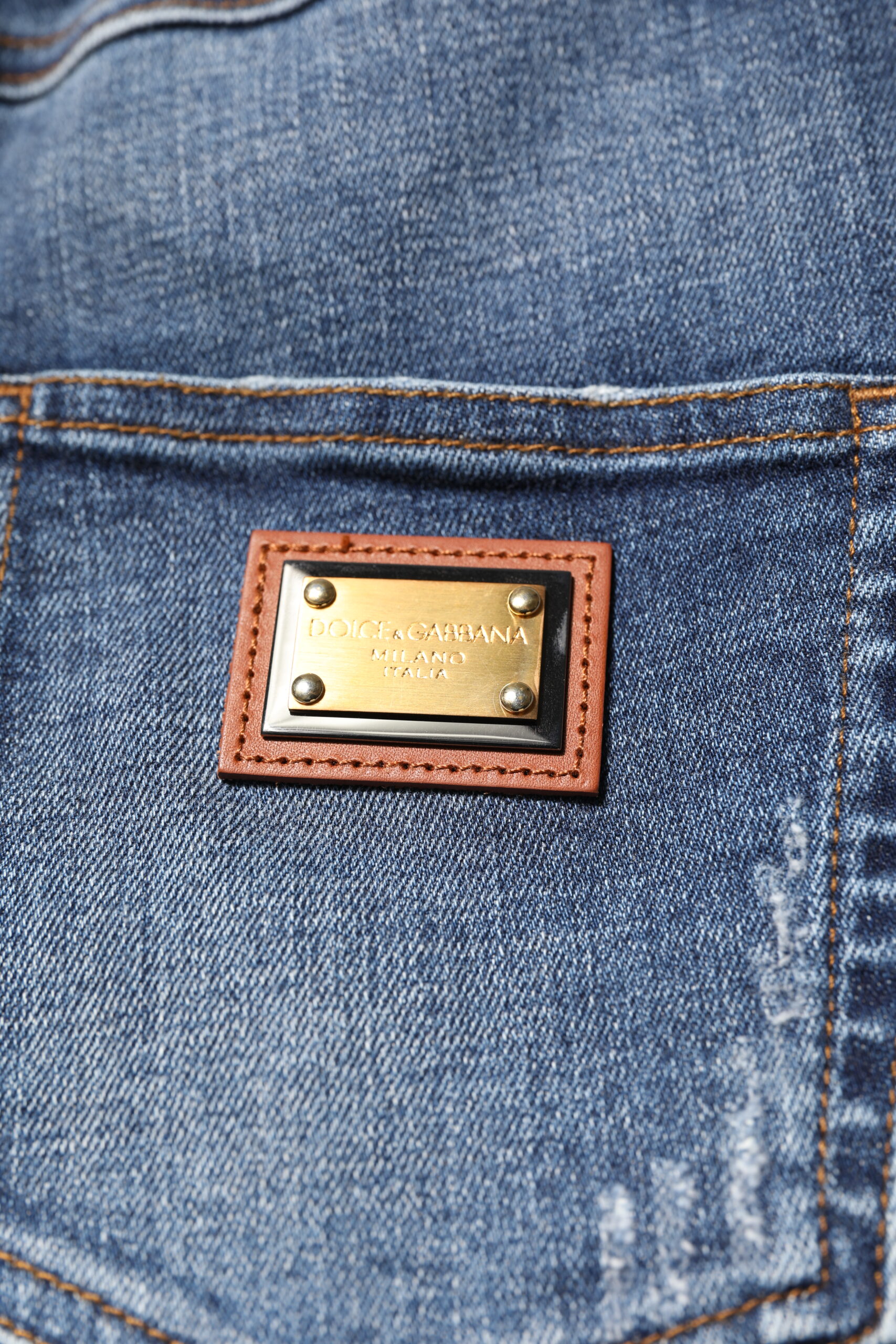 Dolce & Gabbana Blue Rhinestone Embellished Denim Jeans - Image 6
