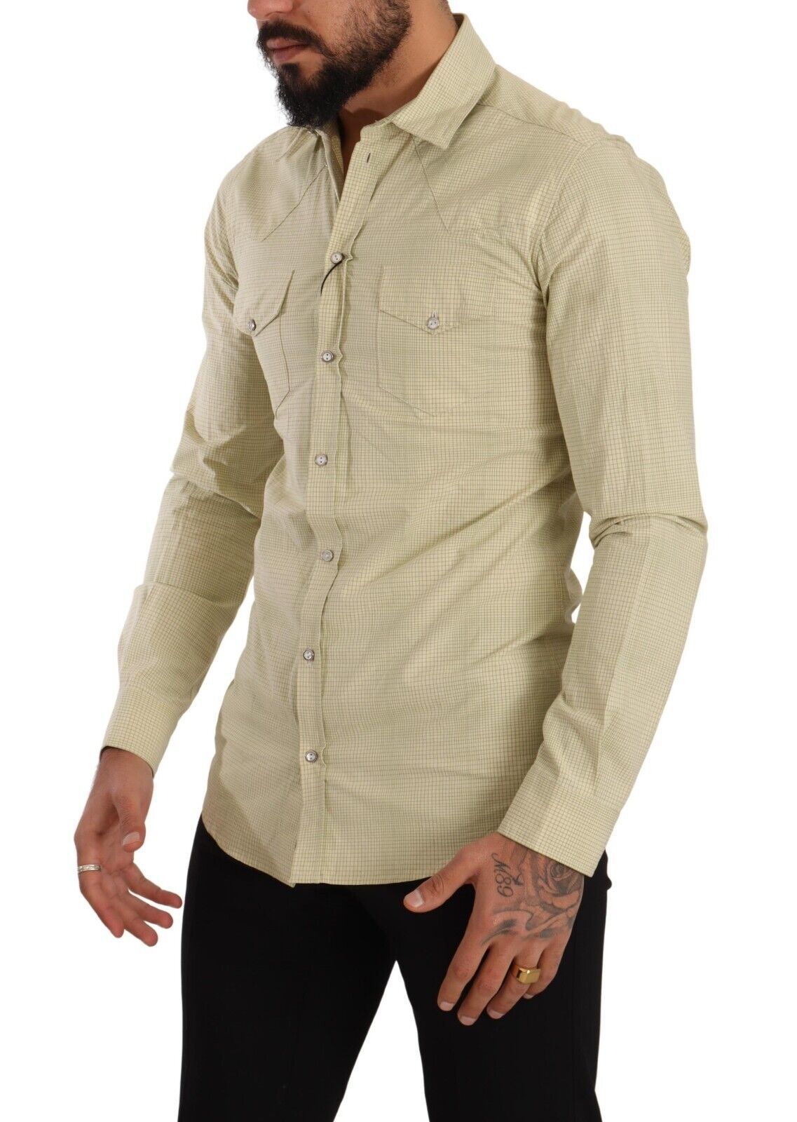 Dolce & Gabbana Yellow SICILIA Cotton Casual Slim Fit Shirt - Image 5