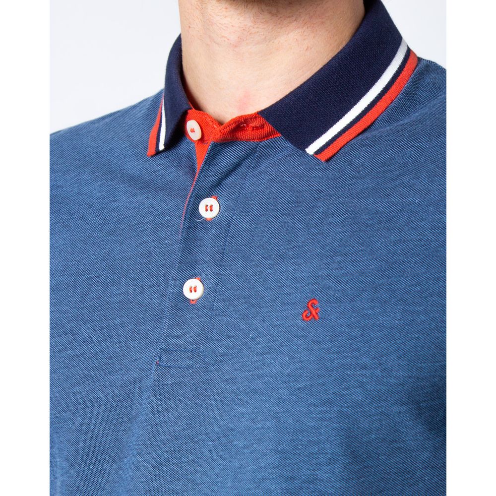 Jack Jones Blue Cotton Polo Shirt - Image 4
