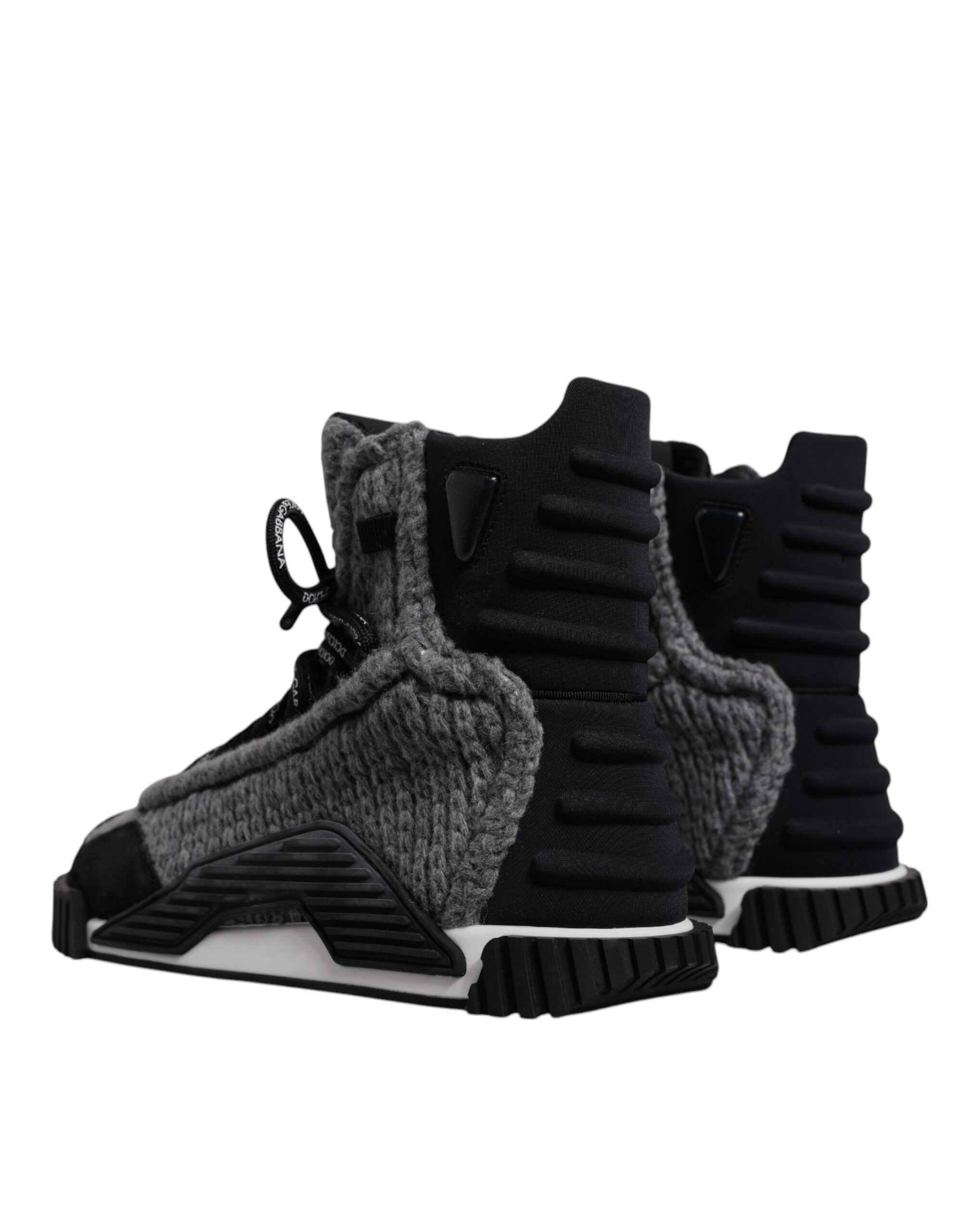 Dolce & Gabbana Gray Black NS1 High Top Boots Sneakers Shoes - Image 4