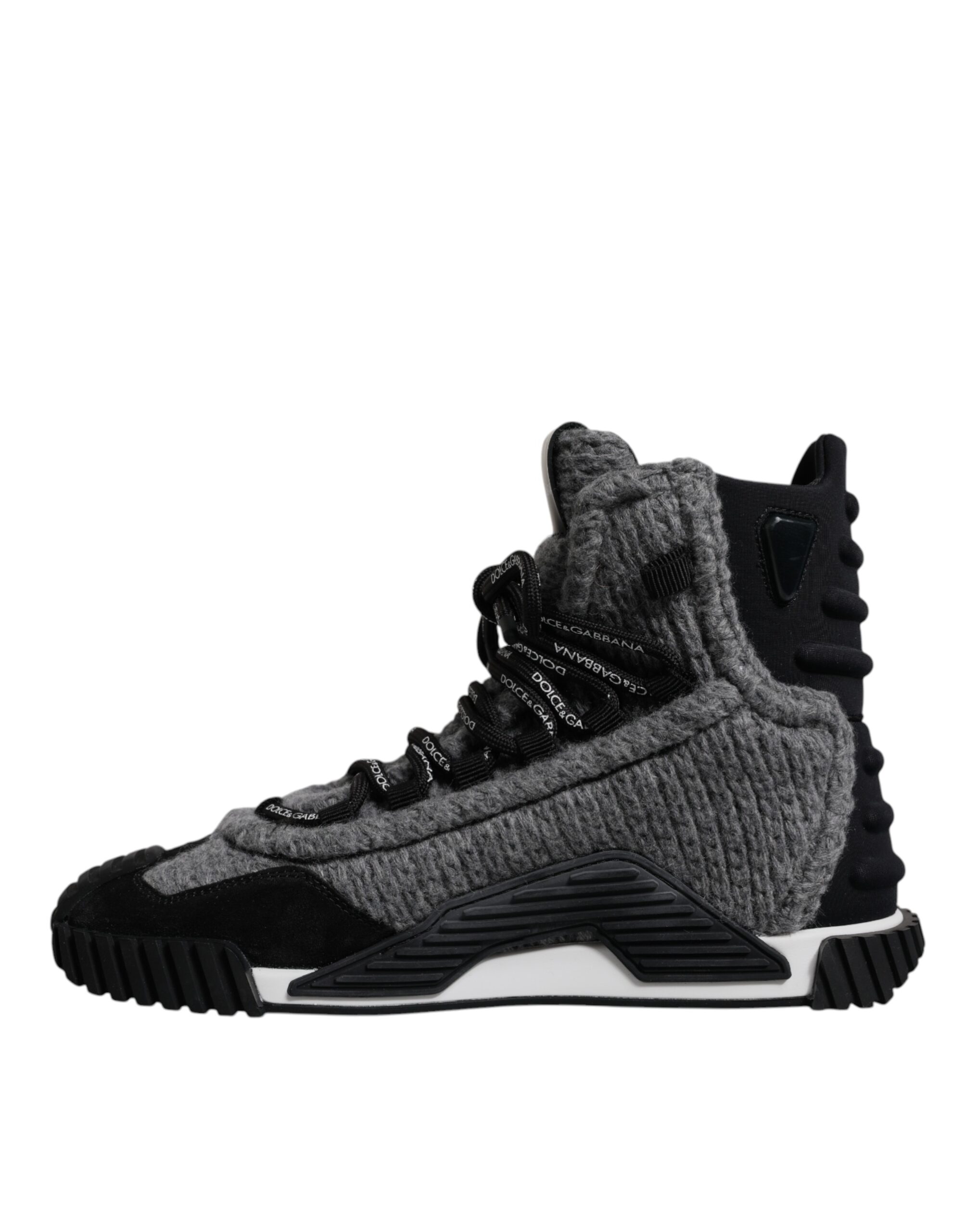 Dolce & Gabbana Gray Black NS1 High Top Boots Sneakers Shoes - Image 5