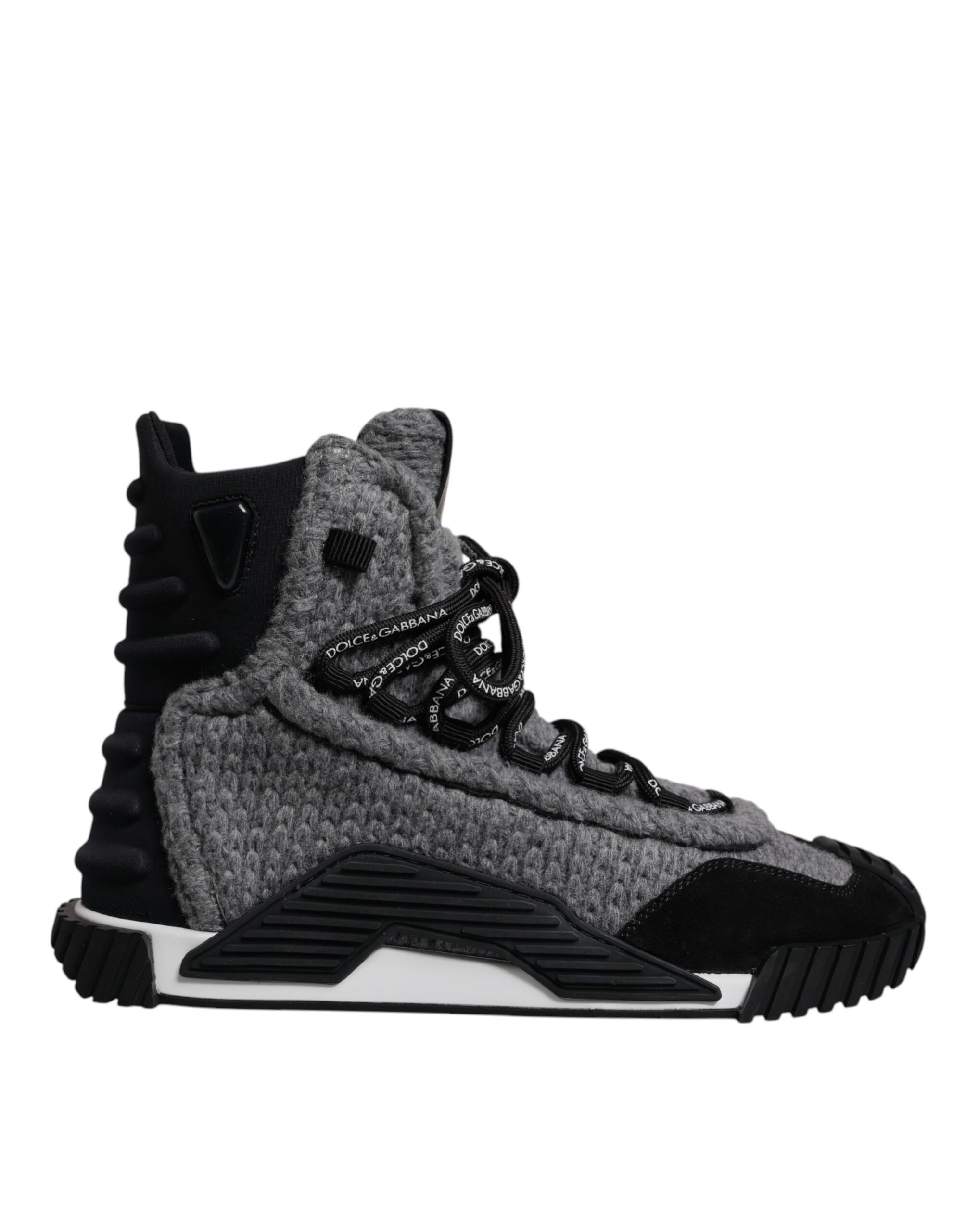 Dolce & Gabbana Gray Black NS1 High Top Boots Sneakers Shoes - Image 6