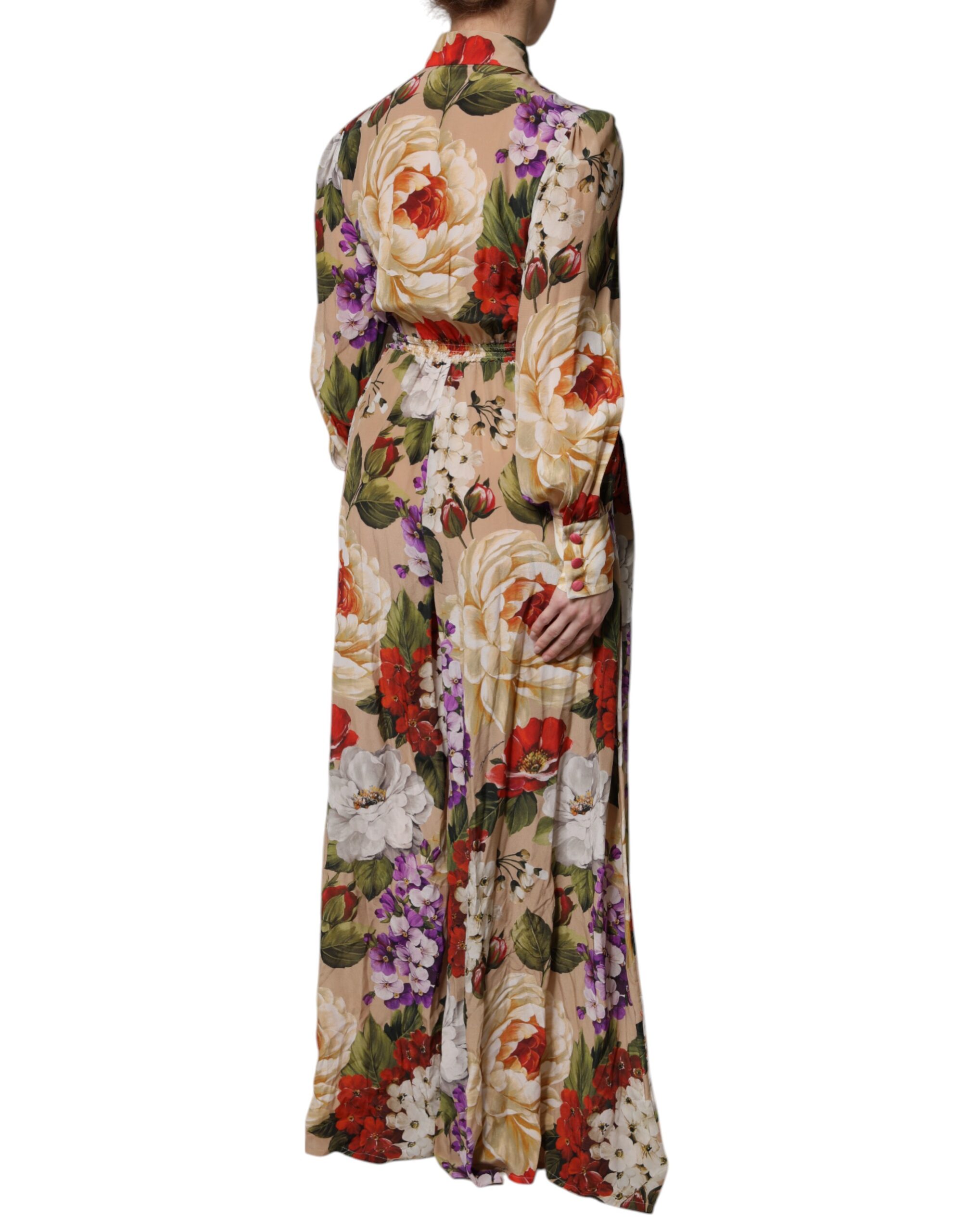 Dolce & Gabbana Multicolor Floral Wide Leg Jumpsuit Dress - Image 5