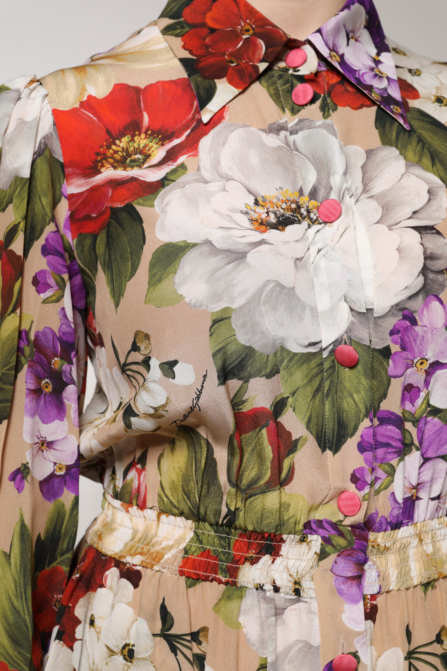 Dolce & Gabbana Multicolor Floral Wide Leg Jumpsuit Dress - Image 8