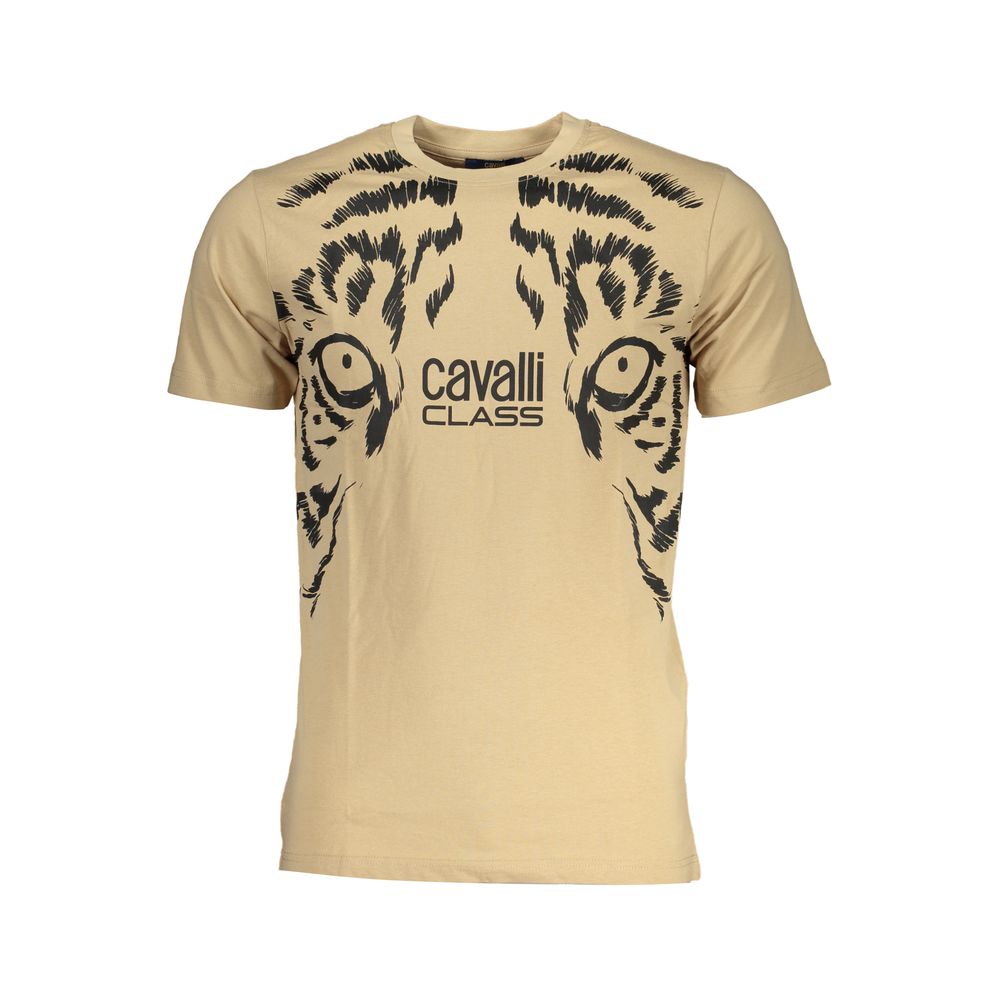 Cavalli Class Beige Cotton Men's T-Shirt