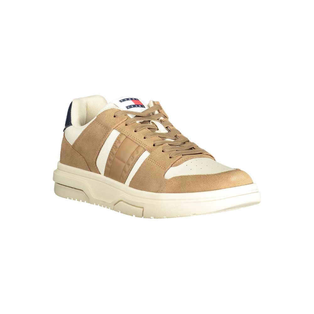Tommy Hilfiger Beige Leather Men Sneaker - Image 2