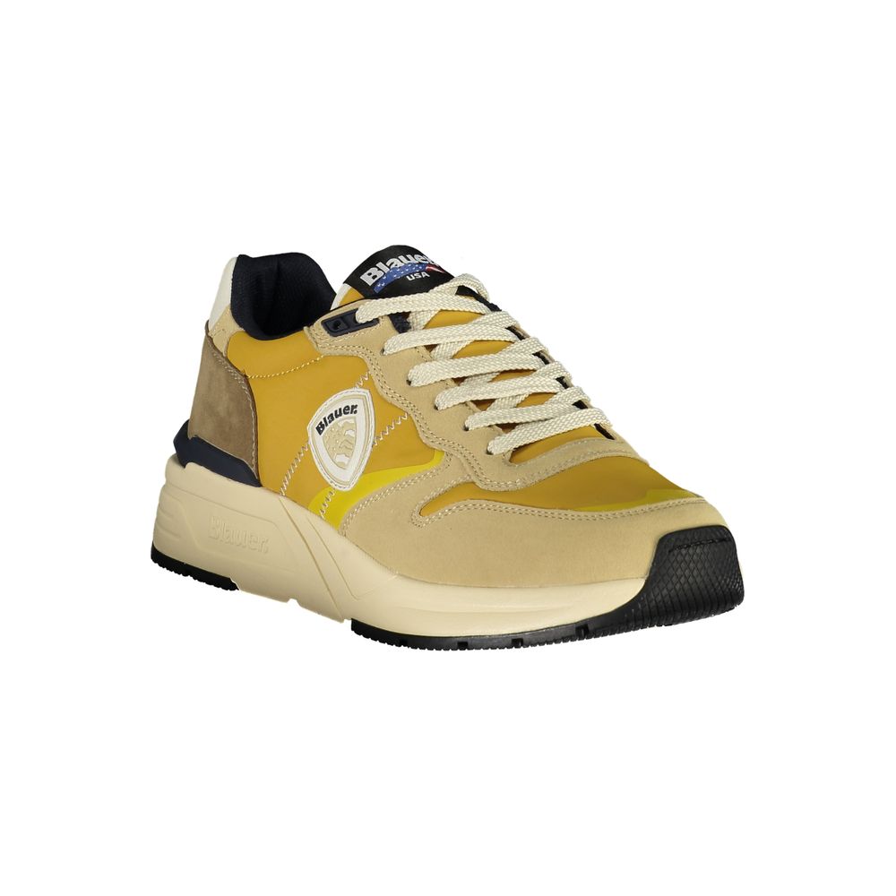 Blauer Beige Polyester Sneaker - Image 2