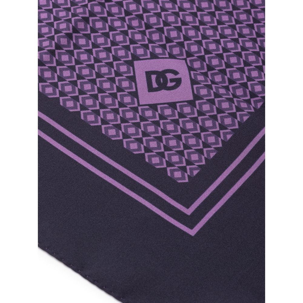 Dolce & Gabbana Purple Silk Pocket Square - Image 2
