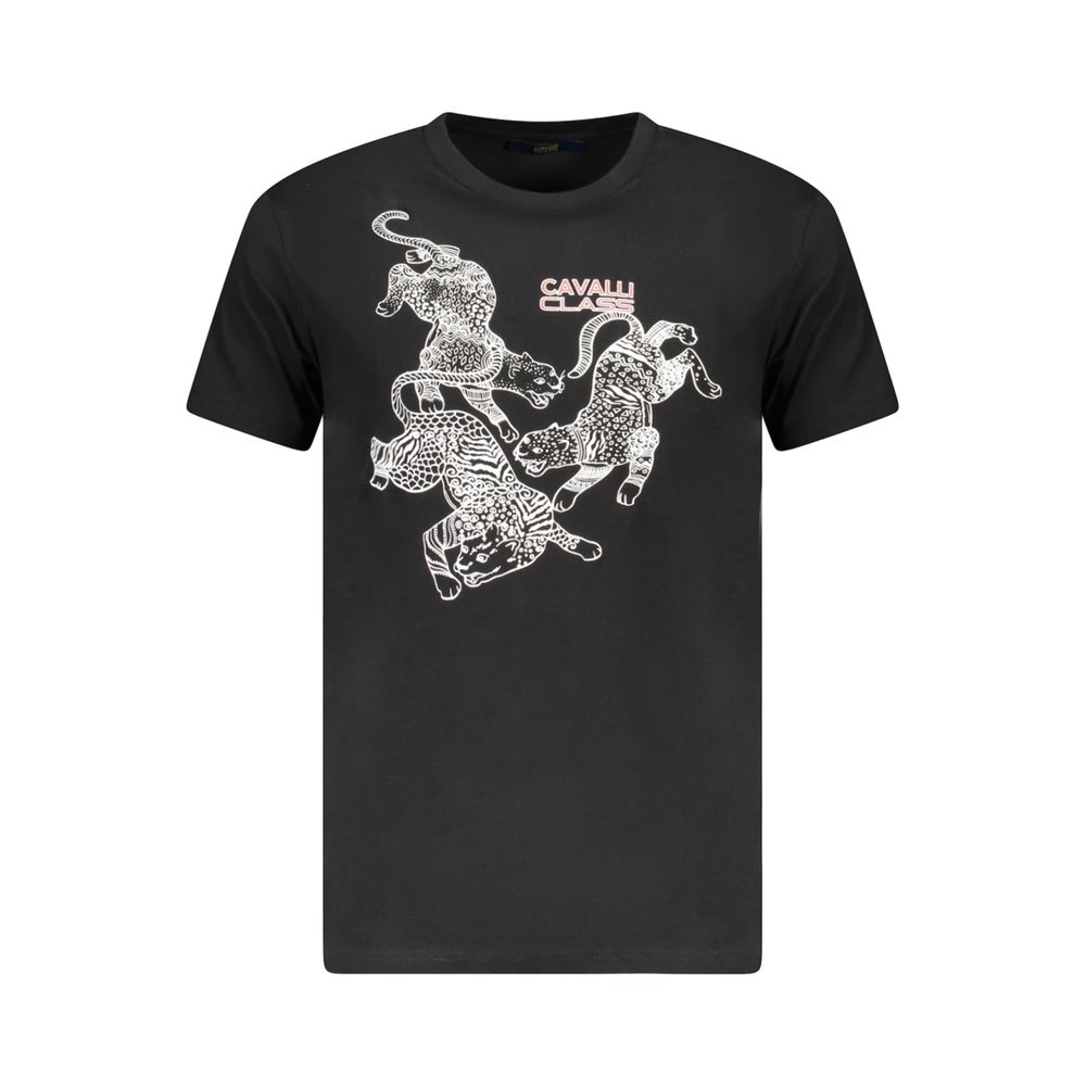 Cavalli Class Black Cotton T-Shirt