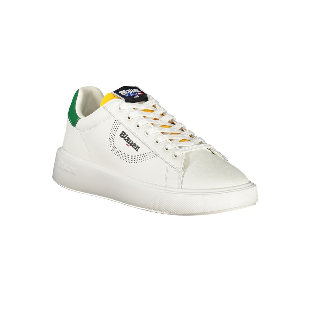 Blauer White Polyurethane Men Sneaker - Image 2