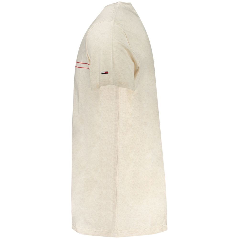 Tommy Hilfiger Beige Cotton Men's T-Shirt - Image 3