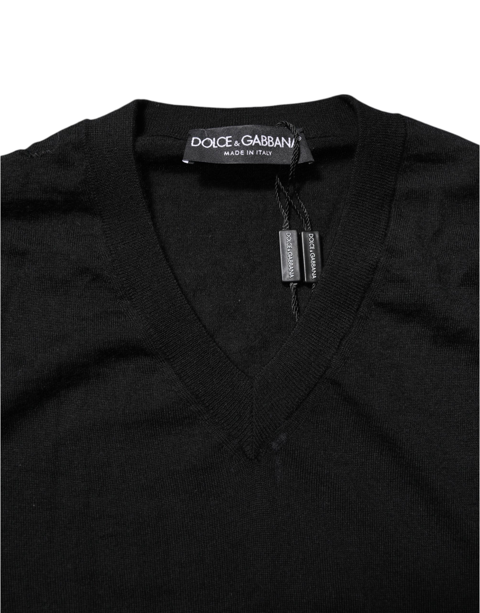 Dolce & Gabbana Dark Gray Embroidered Logo Pullover Sweater - Image 5