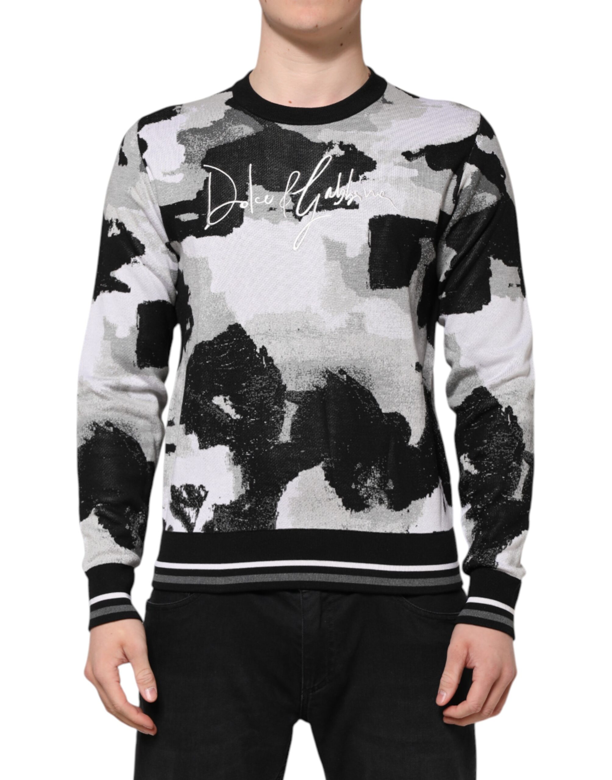 Dolce & Gabbana Multicolor Silk Camouflage Pullover Sweater - Image 2