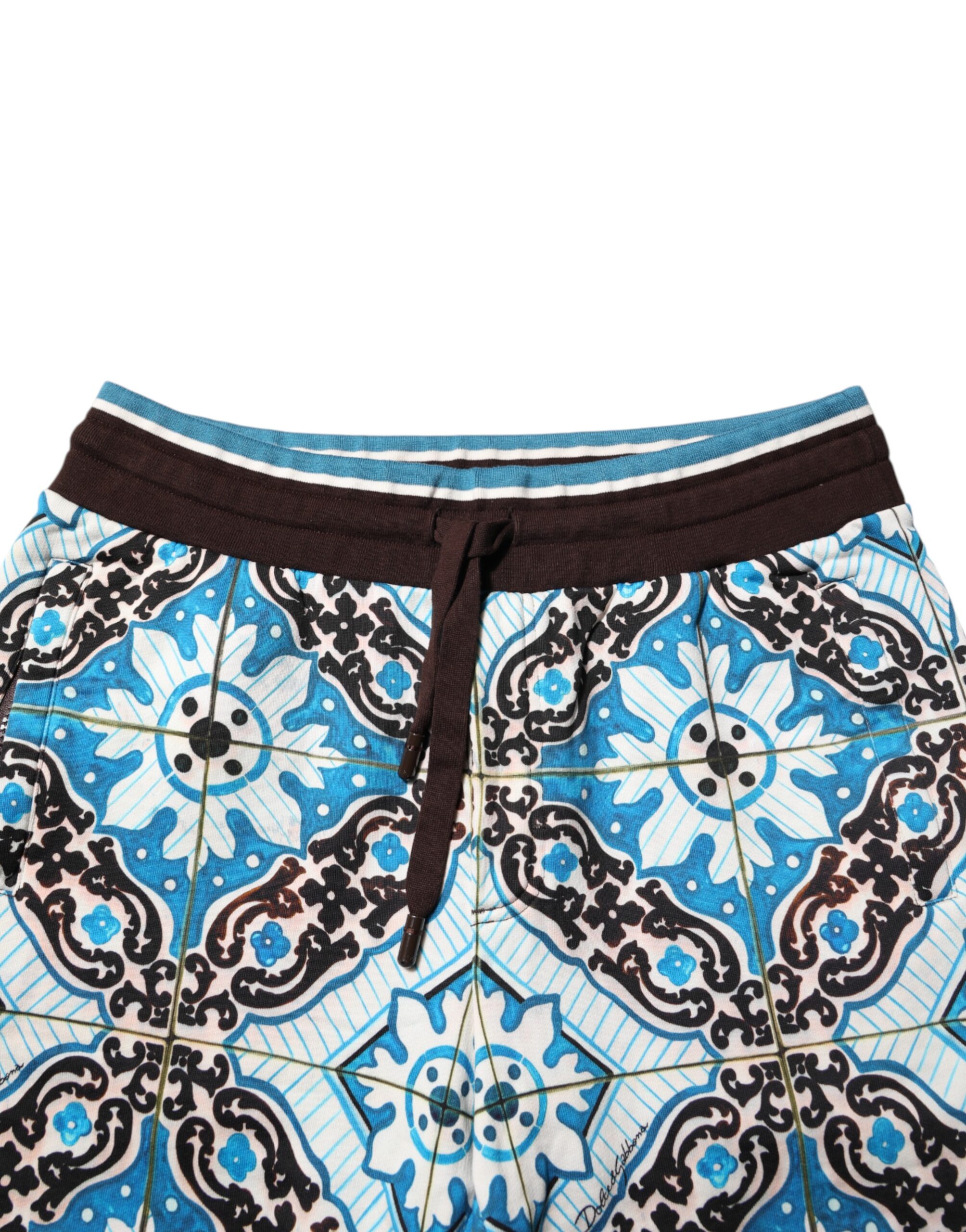 Dolce & Gabbana Multicolor Cotton Maiolica Print Bermuda Shorts - Image 5