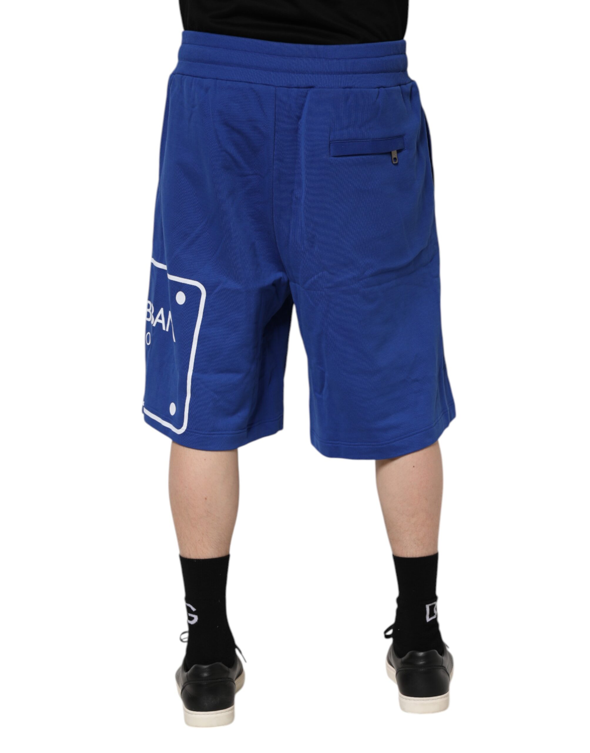 Dolce & Gabbana Blue Logo Cotton Bermuda Sweatshorts Shorts - Image 4