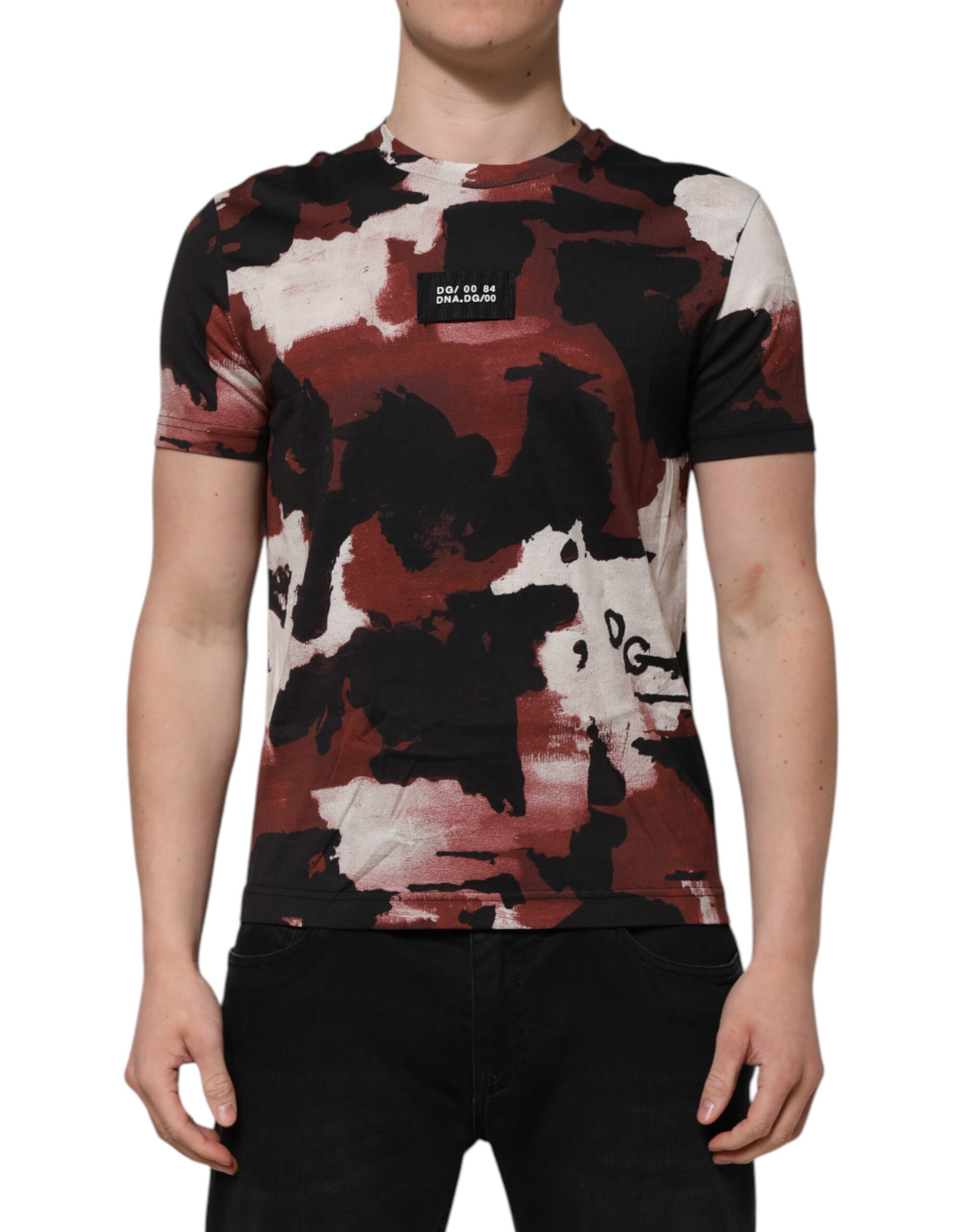 Dolce & Gabbana Multicolor Camouflage Men Crew Neck T-shirt - Image 2