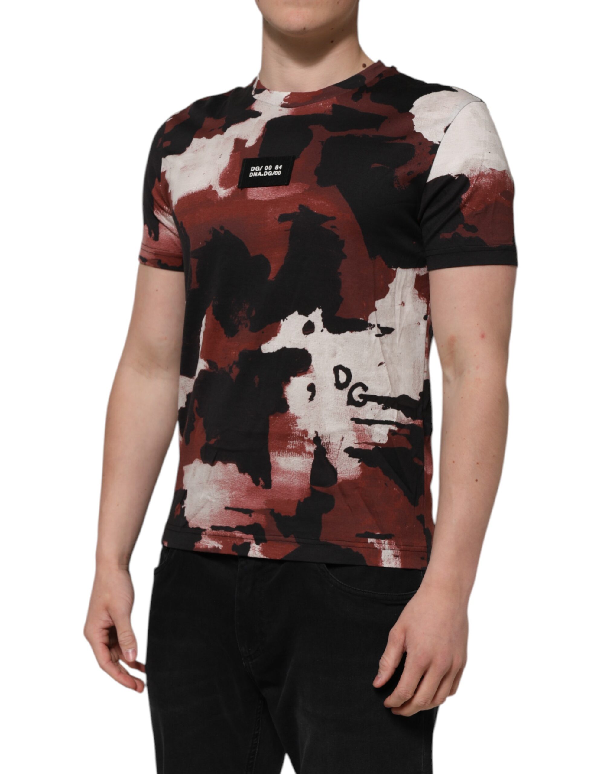 Dolce & Gabbana Multicolor Camouflage Men Crew Neck T-shirt - Image 3