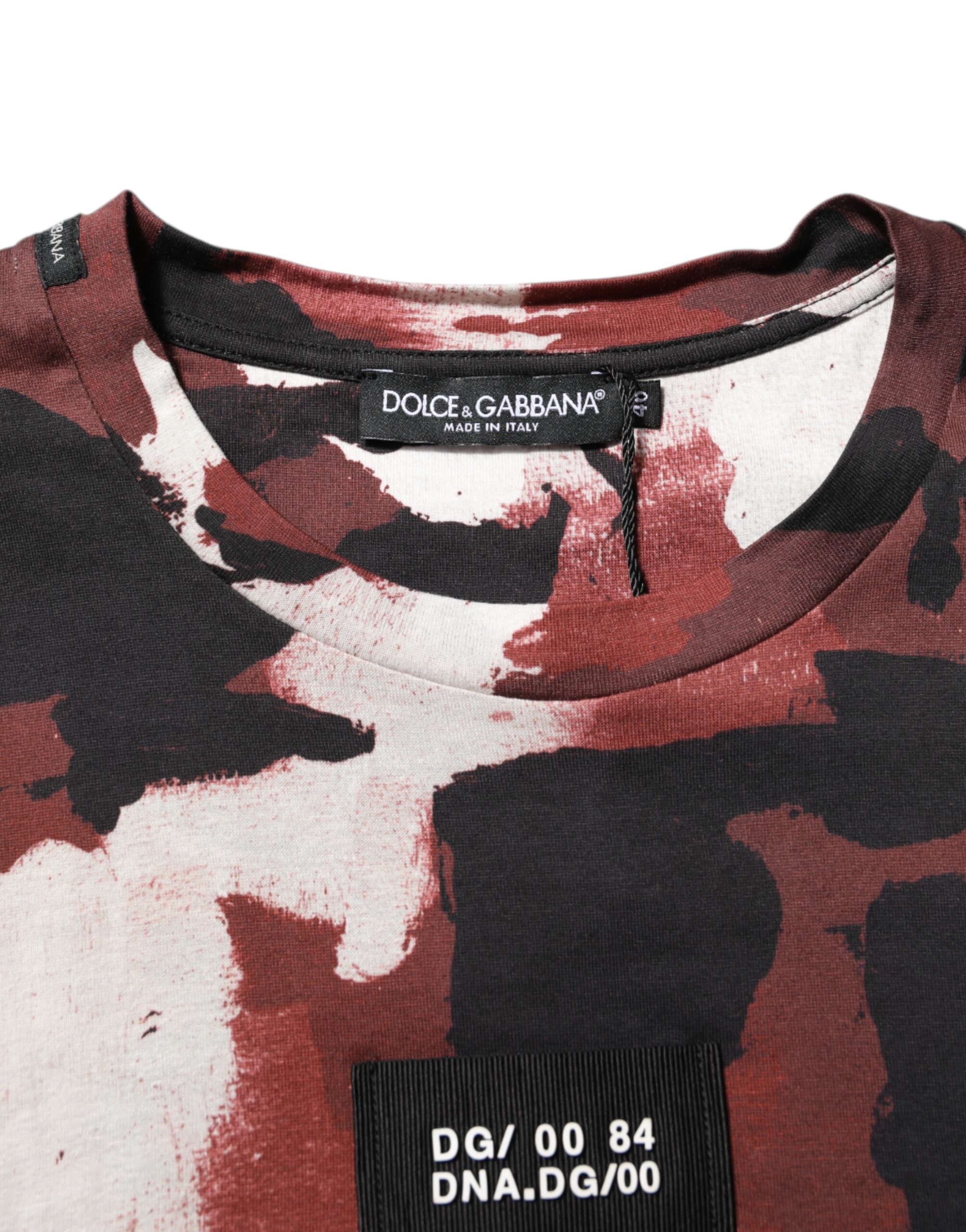 Dolce & Gabbana Multicolor Camouflage Men Crew Neck T-shirt - Image 5