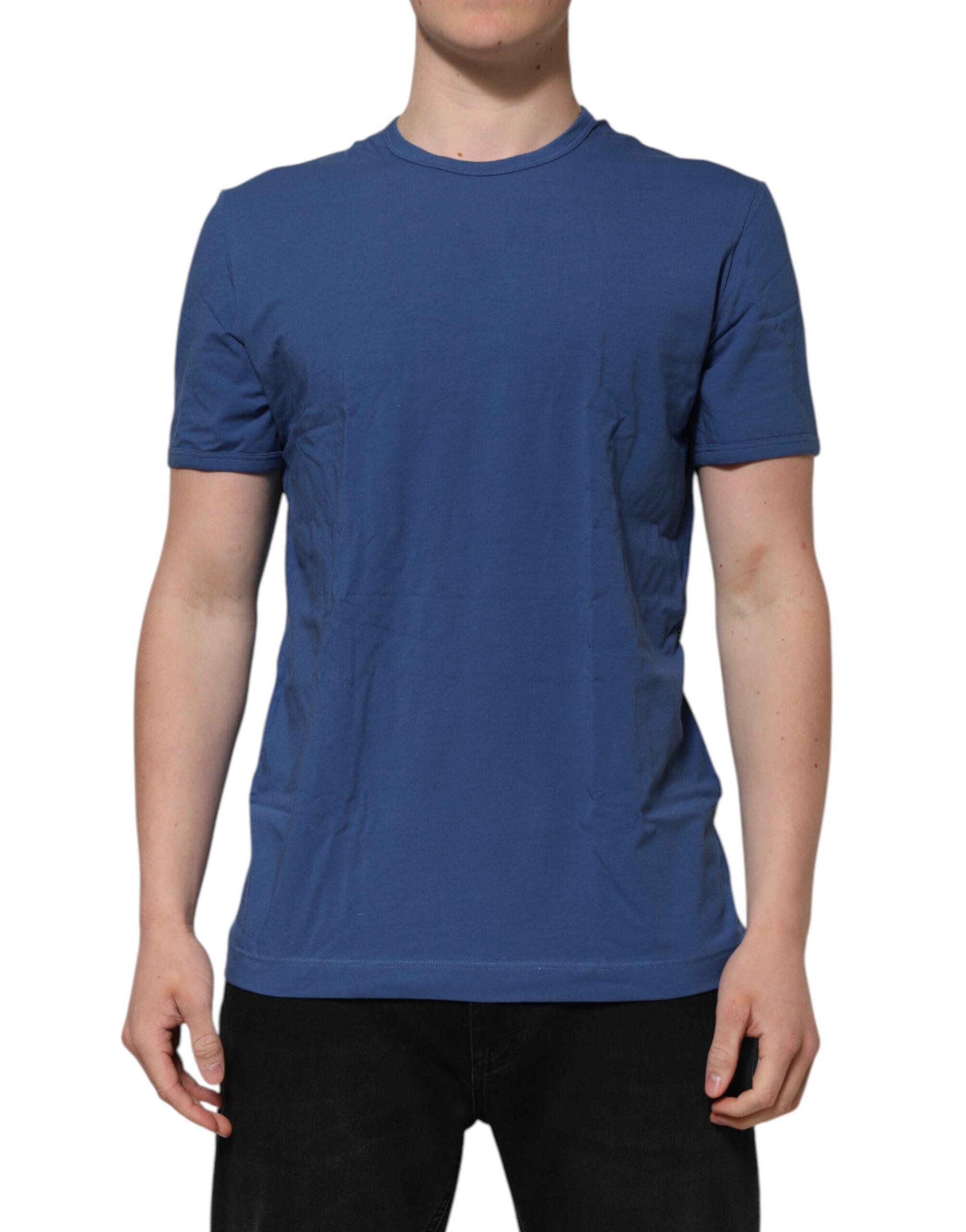 Dolce & Gabbana Blue Cotton Men Round Neck Underwear T-shirt - Image 2