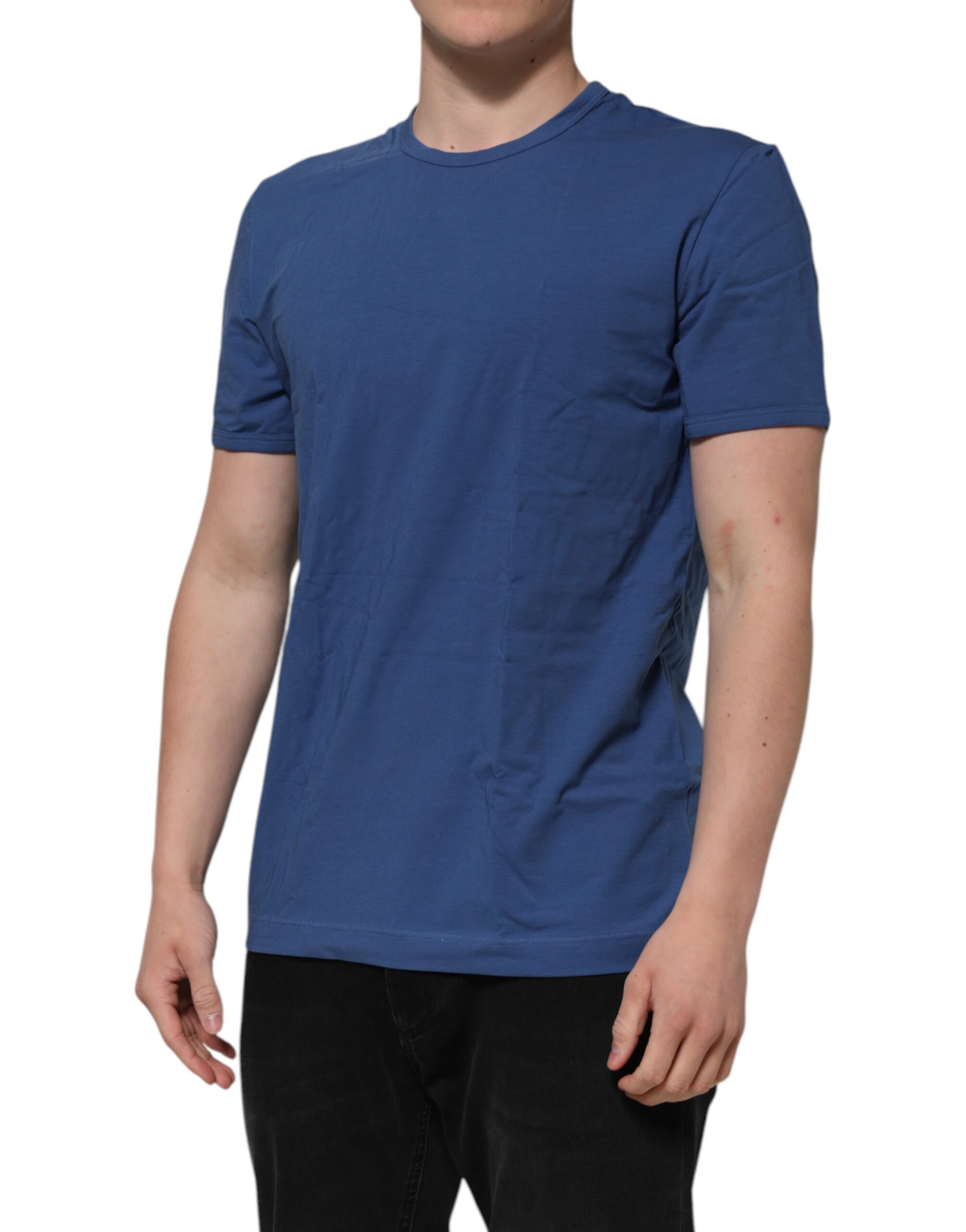 Dolce & Gabbana Blue Cotton Men Round Neck Underwear T-shirt - Image 3