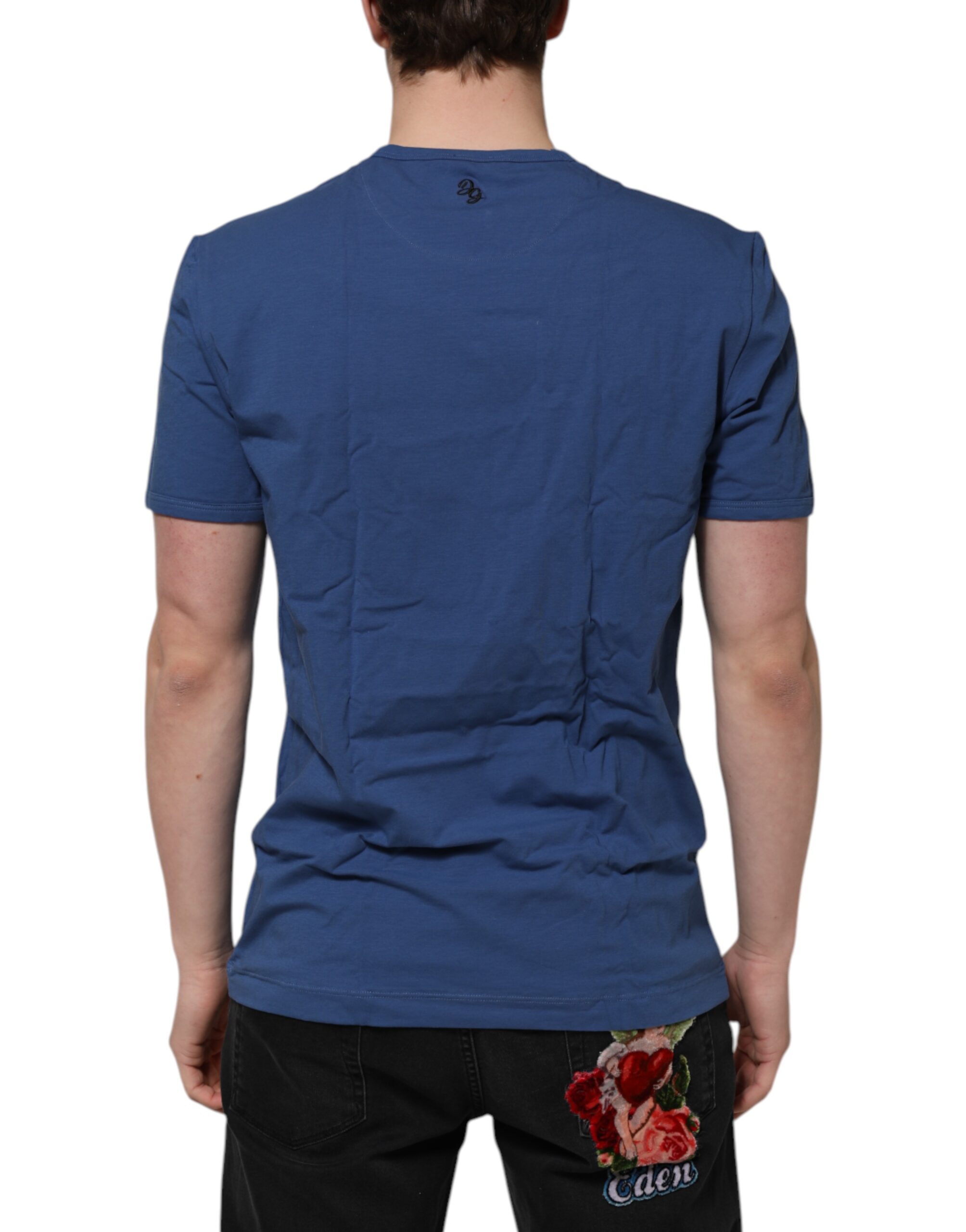Dolce & Gabbana Blue Cotton Men Round Neck Underwear T-shirt - Image 4