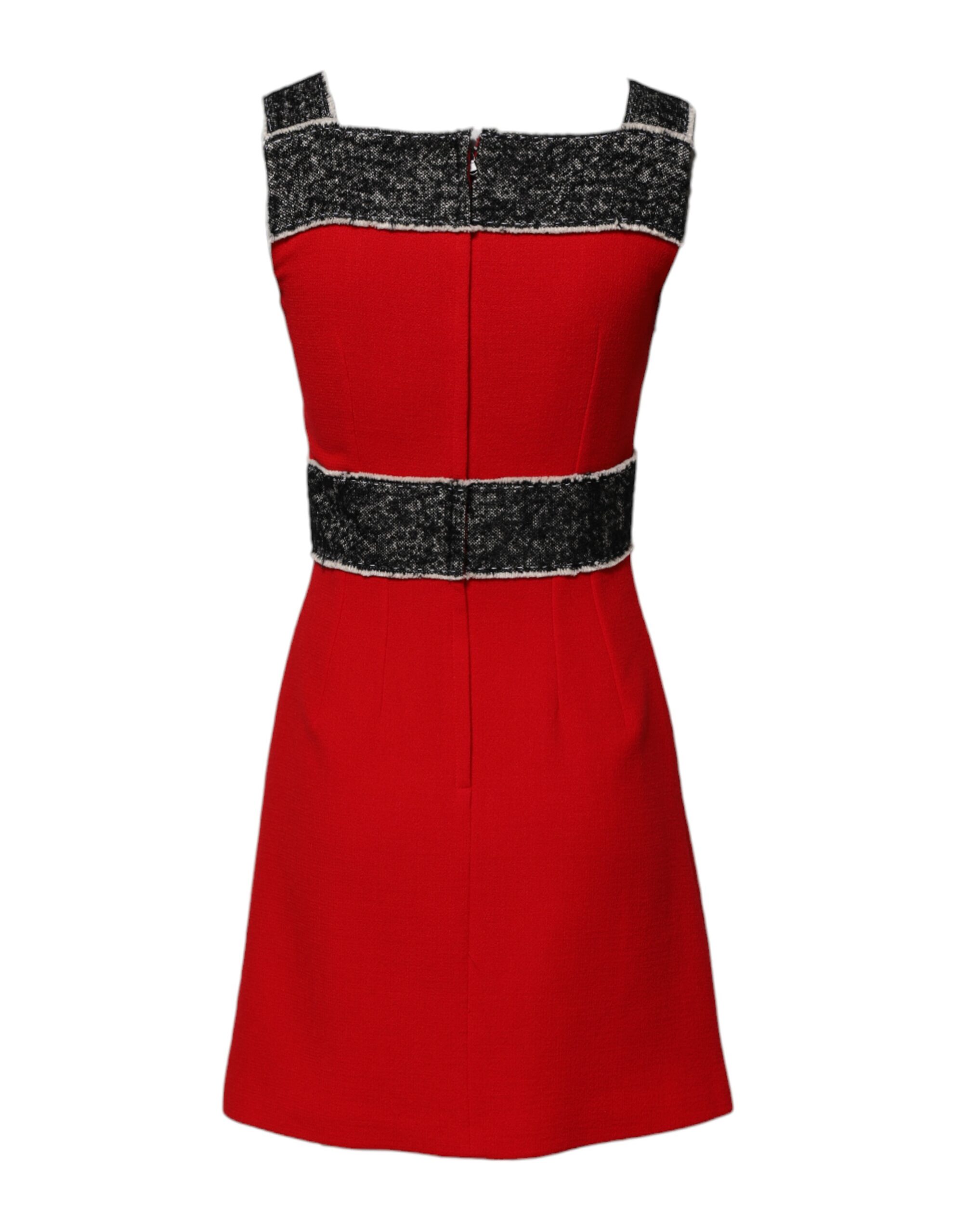 Dolce & Gabbana Red Wool Sleeveless A-line Flared Mini Dress - Image 3