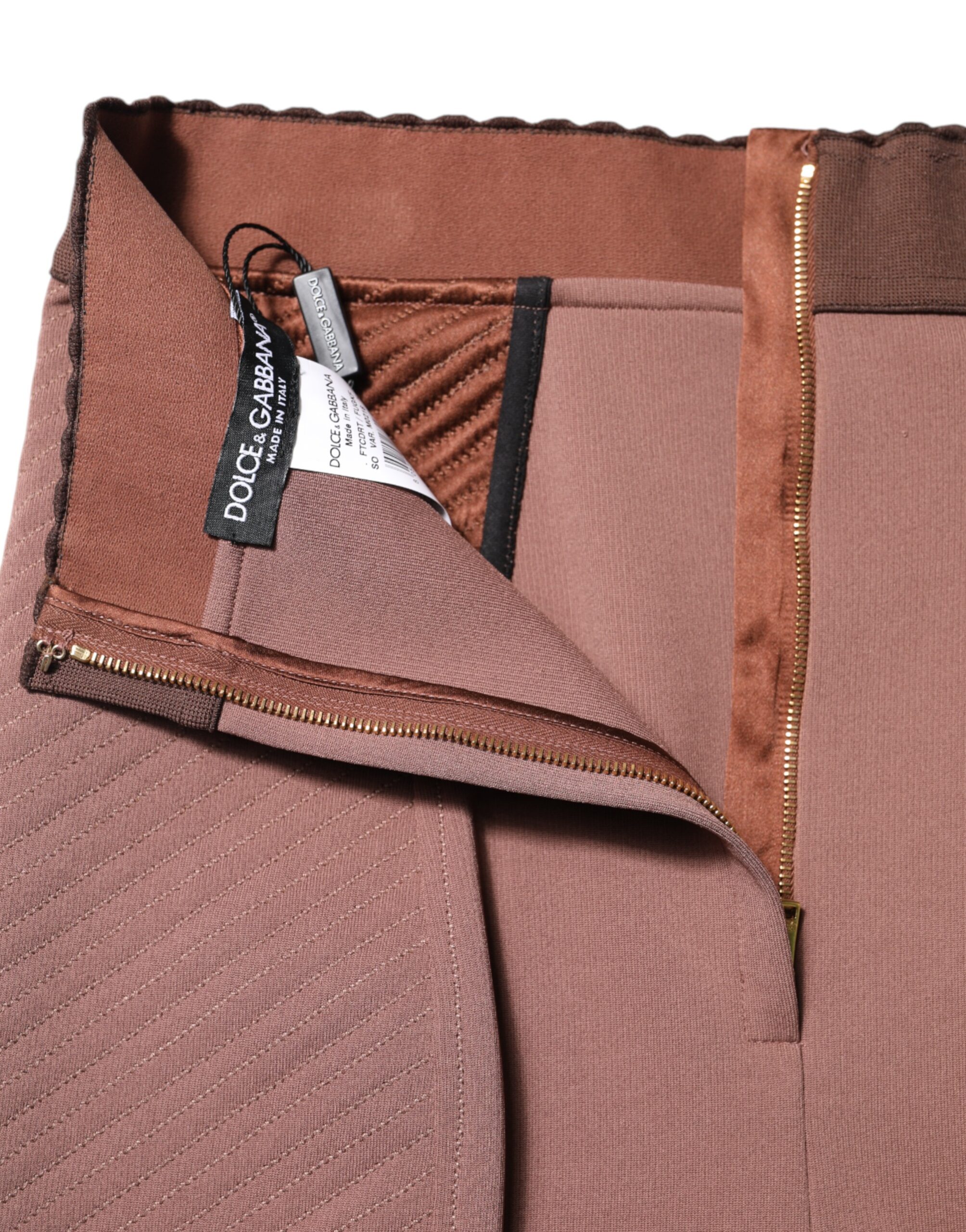 Dolce & Gabbana Brown Viscose High Waisted Hot Pants Shorts - Image 3