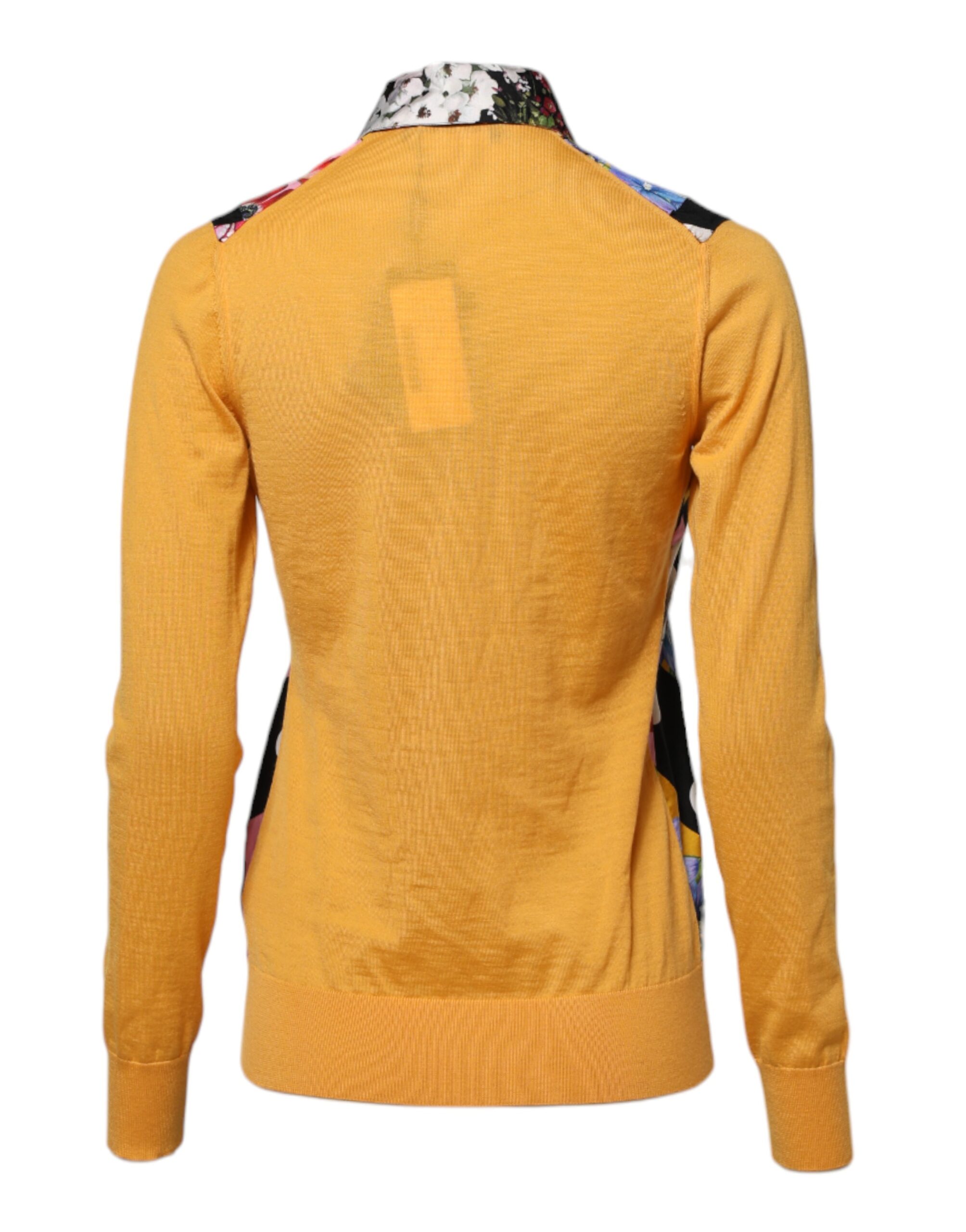 Dolce & Gabbana Multicolor Floral Long Sleeves Polo Top - Image 3