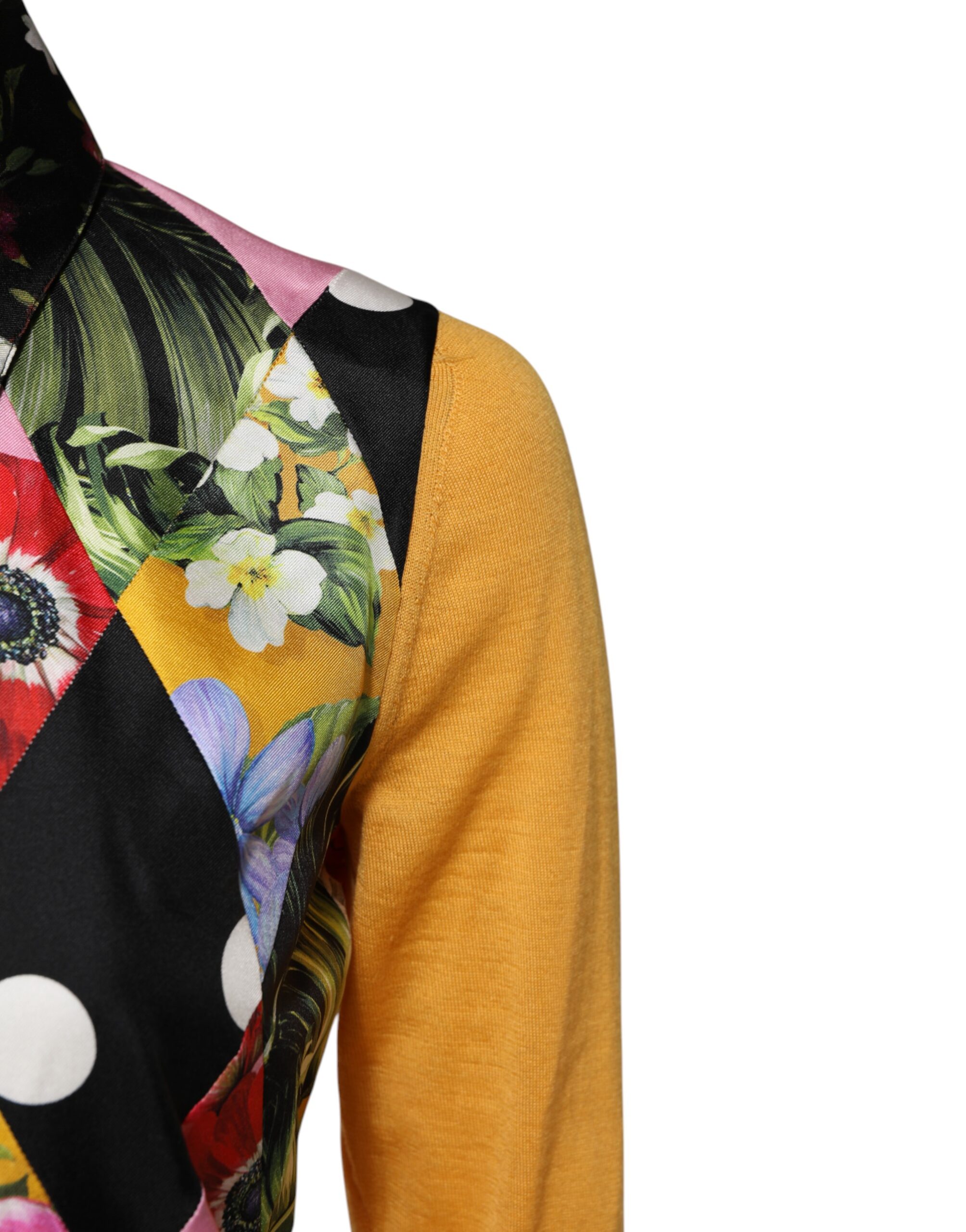 Dolce & Gabbana Multicolor Floral Long Sleeves Polo Top - Image 4