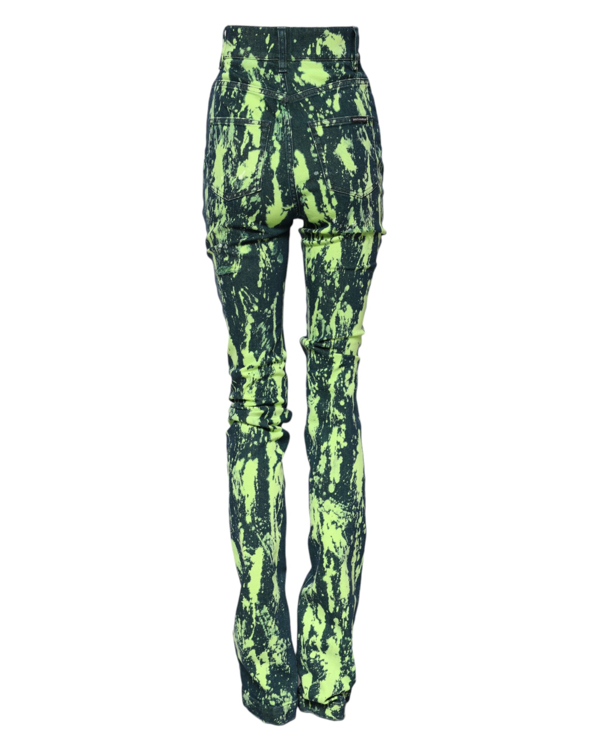 Dolce & Gabbana Green Color Splash High Waist Denim Jeans - Image 3