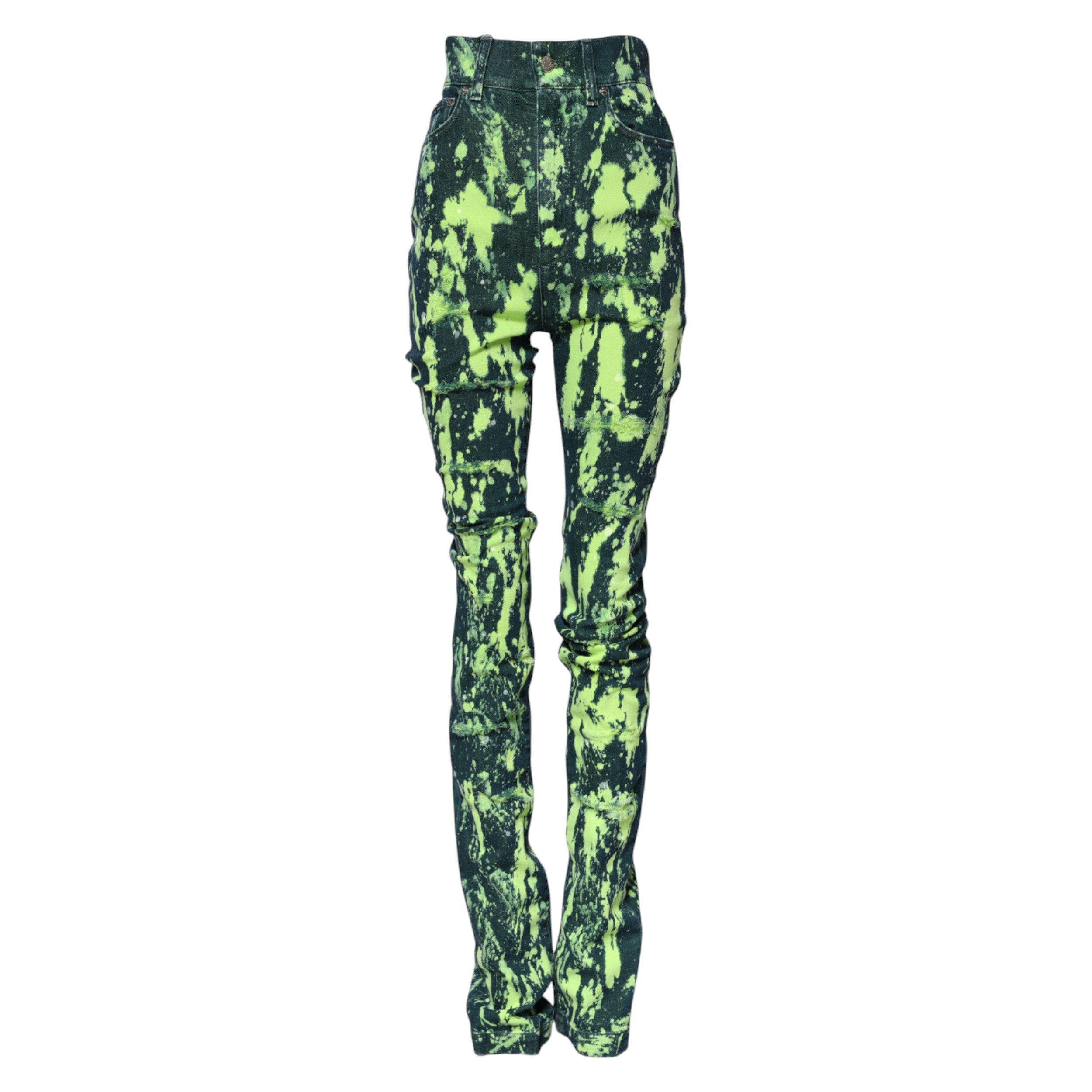 Dolce & Gabbana Green Color Splash High Waist Denim Jeans - Image 5